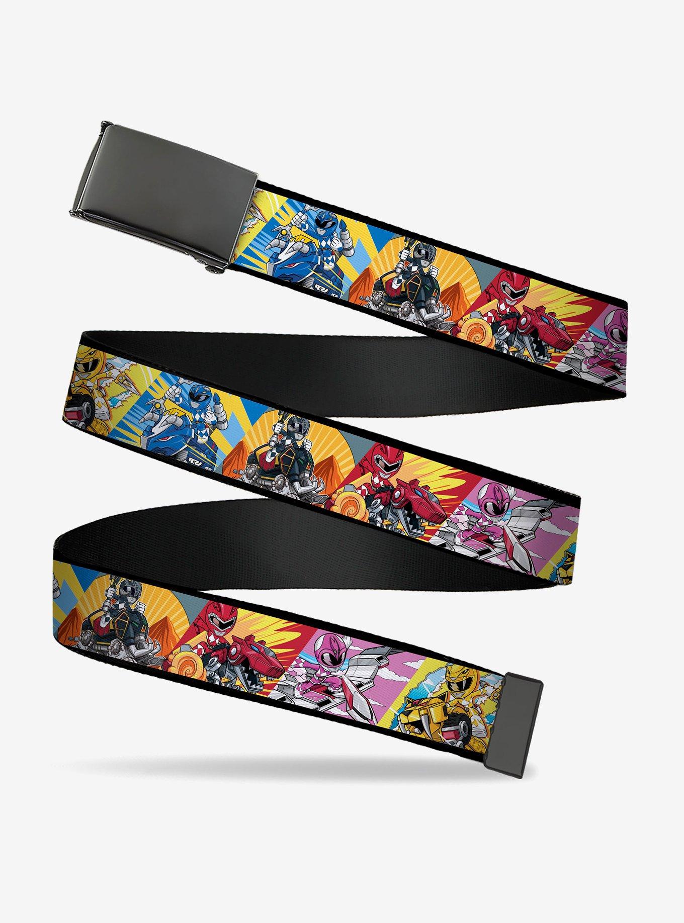 Mighty Morphin Power Rangers and Zord Action Pose Blocks Clamp Buckle Belt, , hi-res