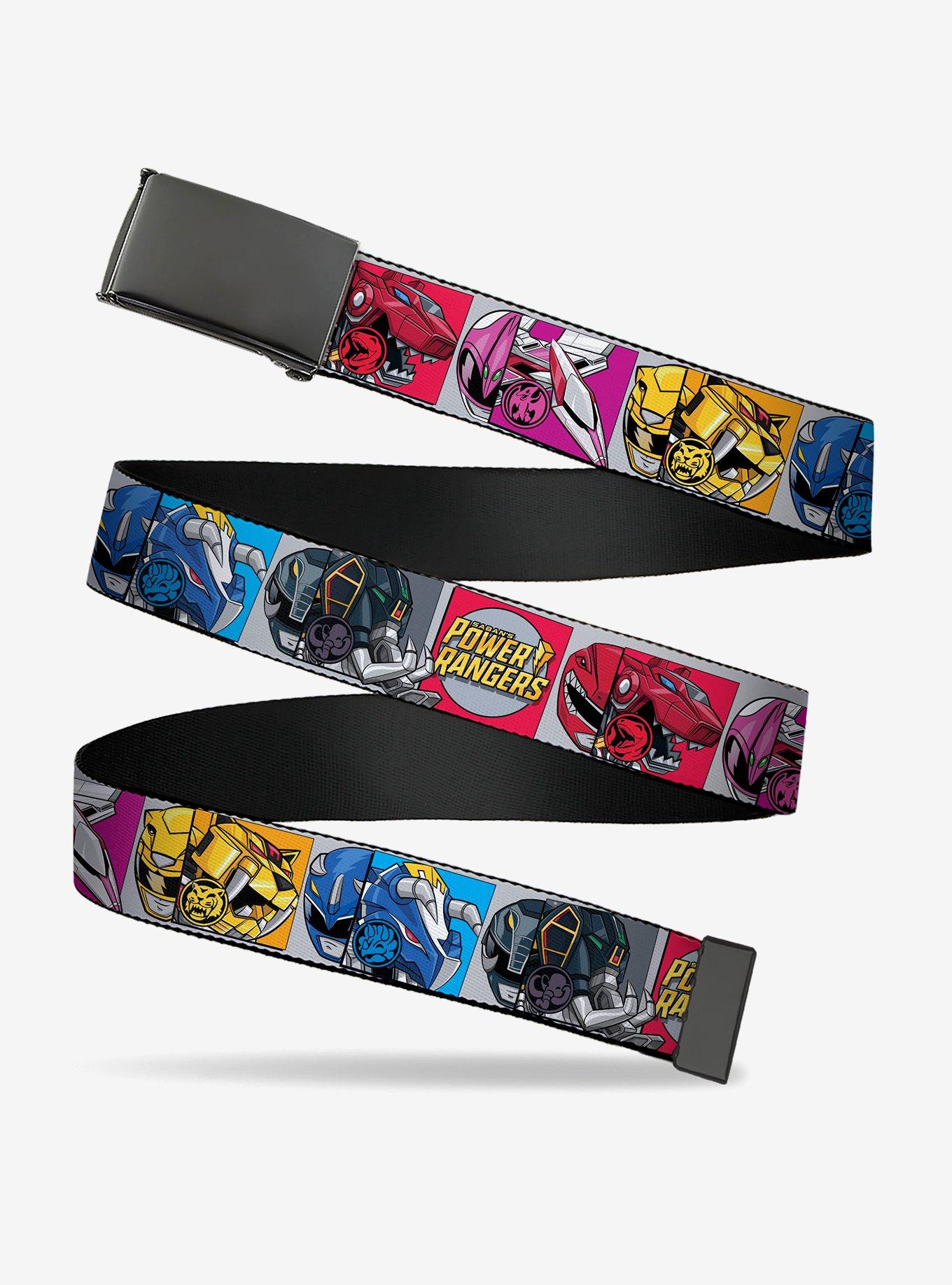 Mighty Morphin Power Rangers Zord & Icon Blocks and Logo Clamp Buckle Belt, , hi-res