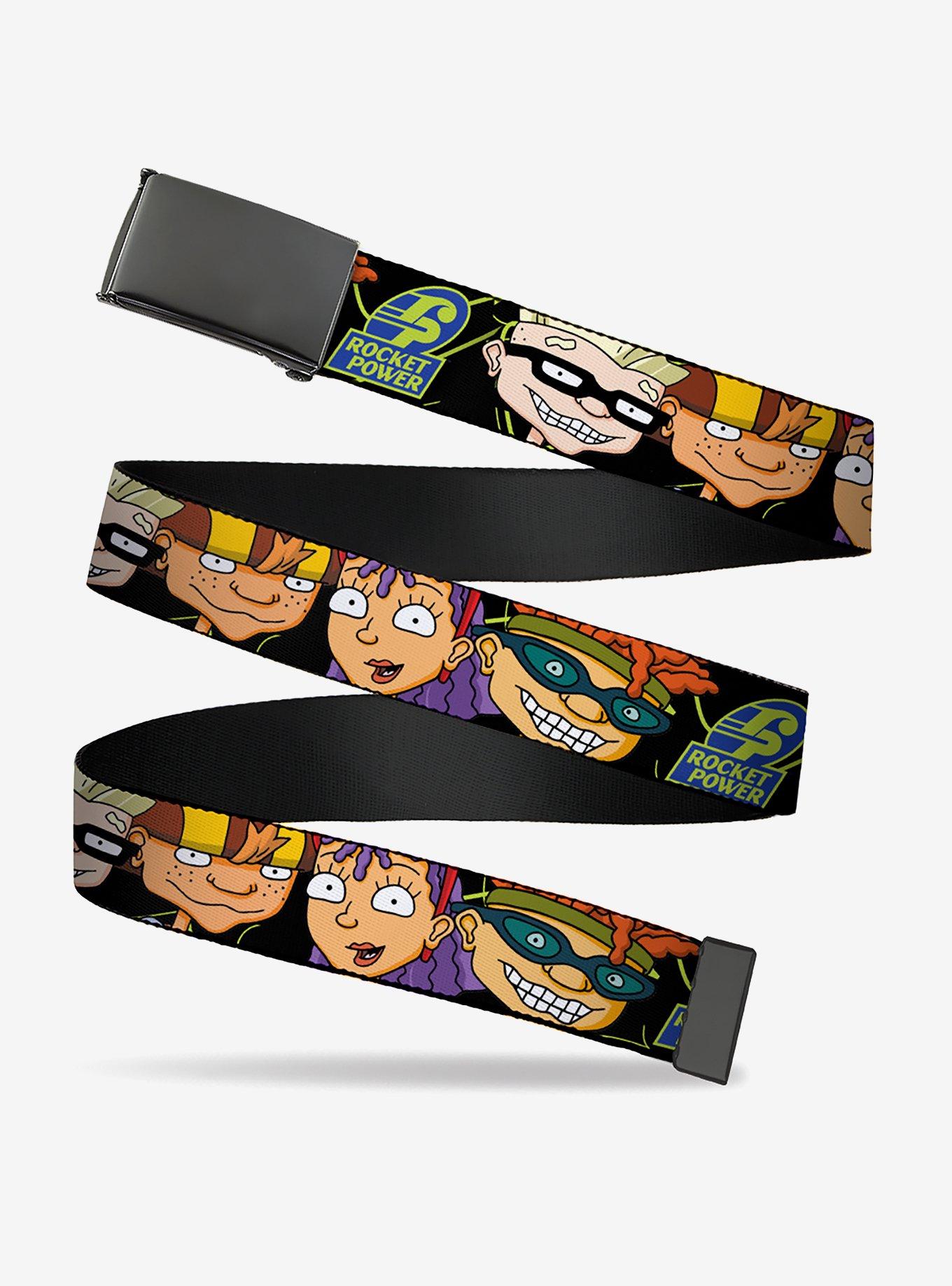 Rocket Power Logo Character Faces Close Up Clamp Buckle Belt, , hi-res