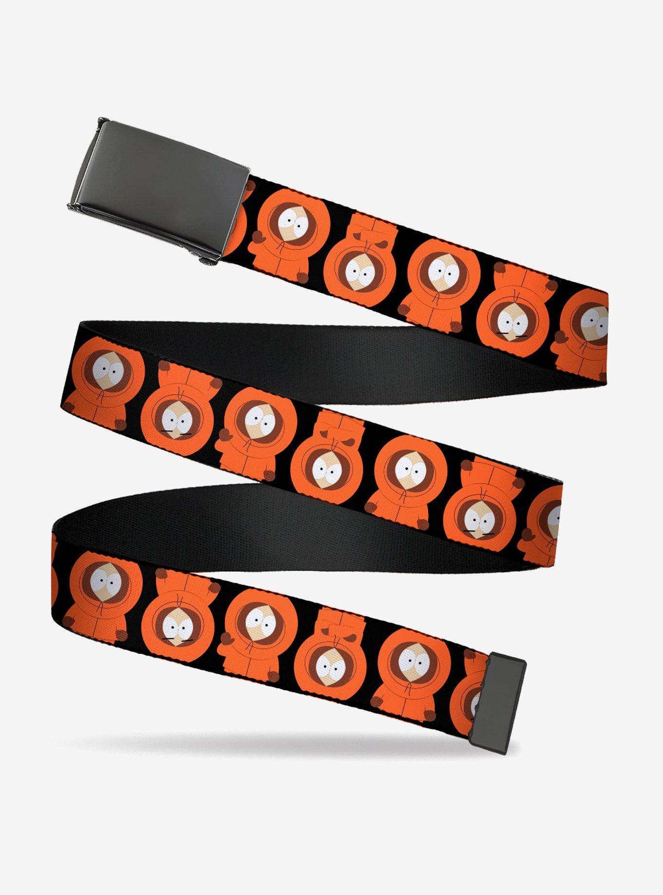 South Park Kenny Flip Poses Black Clamp Buckle Belt, , hi-res