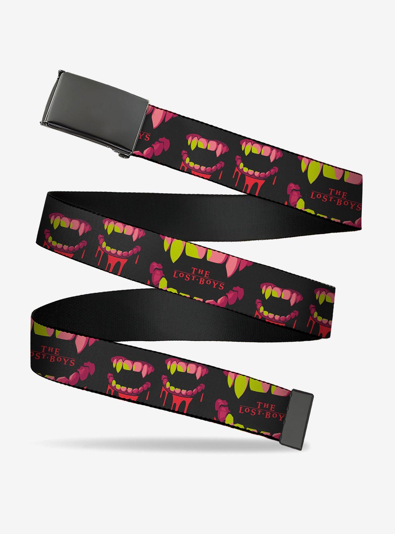 The Lost Boys Teeth Fangs Logo Collages Clamp Buckle Belt, , hi-res