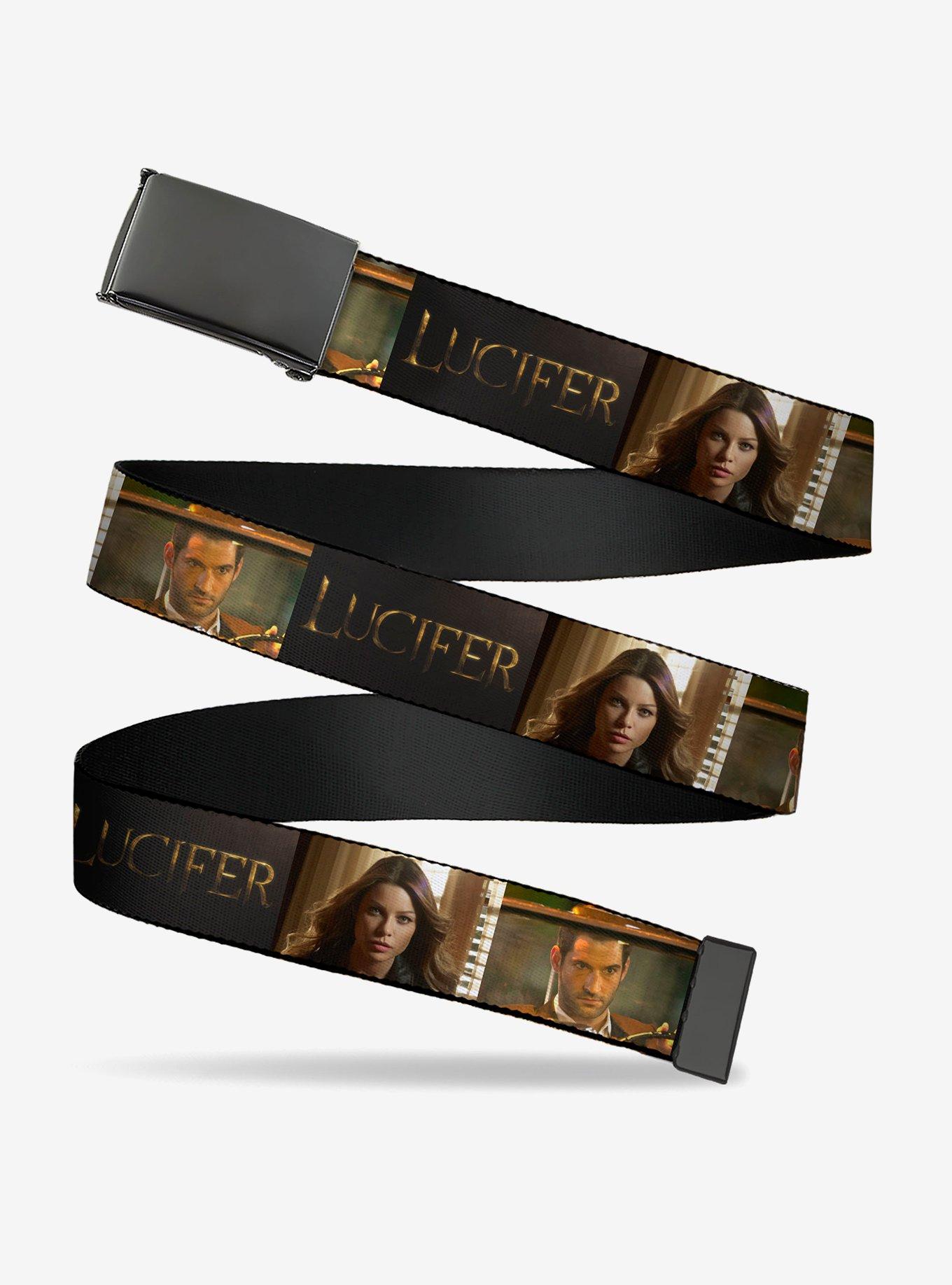 Lucifer Title Logo Two Character Pose Blocks Clamp Buckle Belt, , hi-res