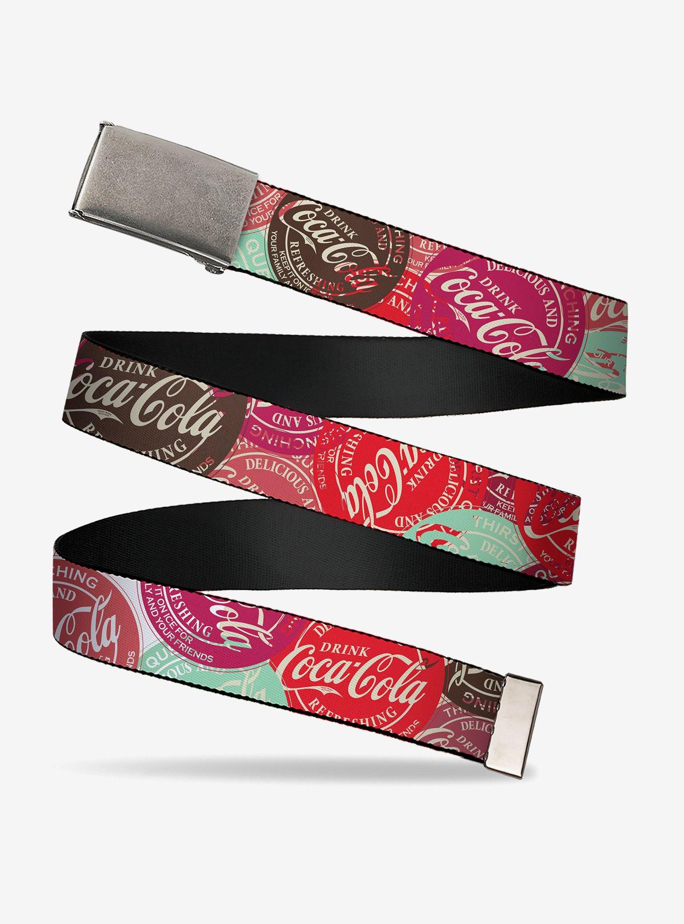 Drink Coca-Cola Coke Patches Stacked Multi Clamp Buckle Belt, , hi-res