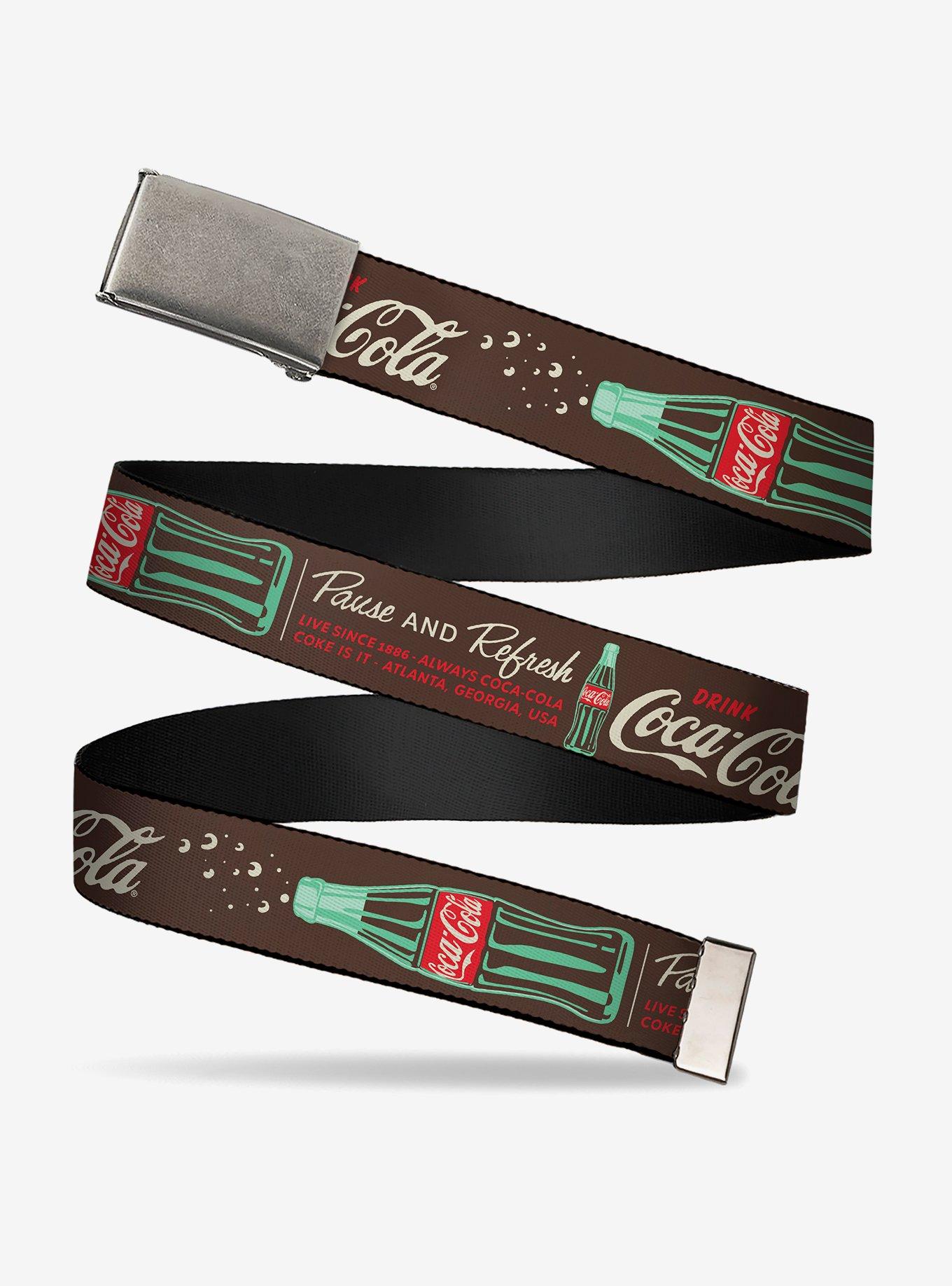 Coke Drink Coca-Cola Pause and Refresh Bottle Clamp Buckle Belt, , hi-res