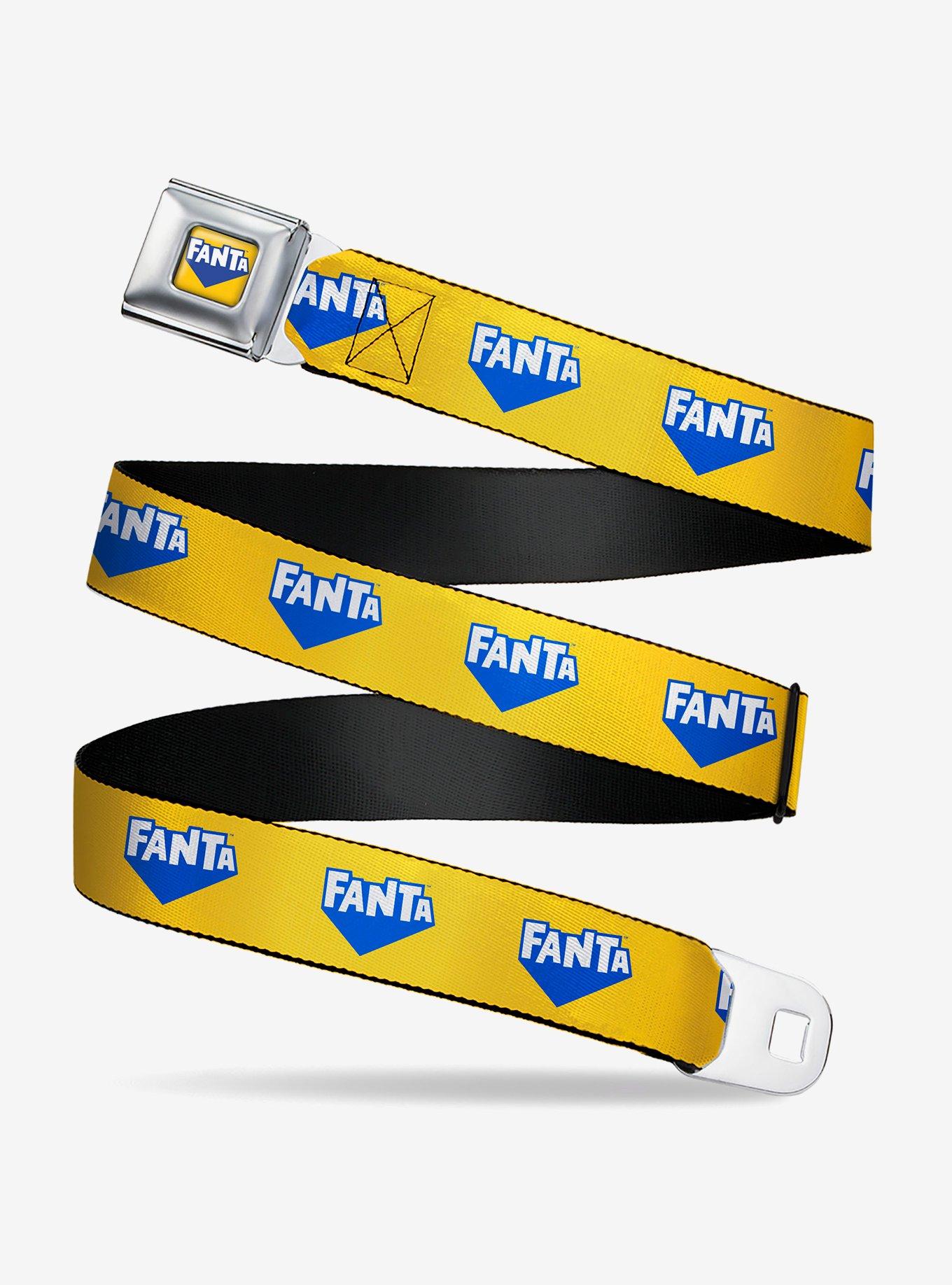 Fanta Logo Pineapple Blue Seatbelt Buckle Belt, , hi-res