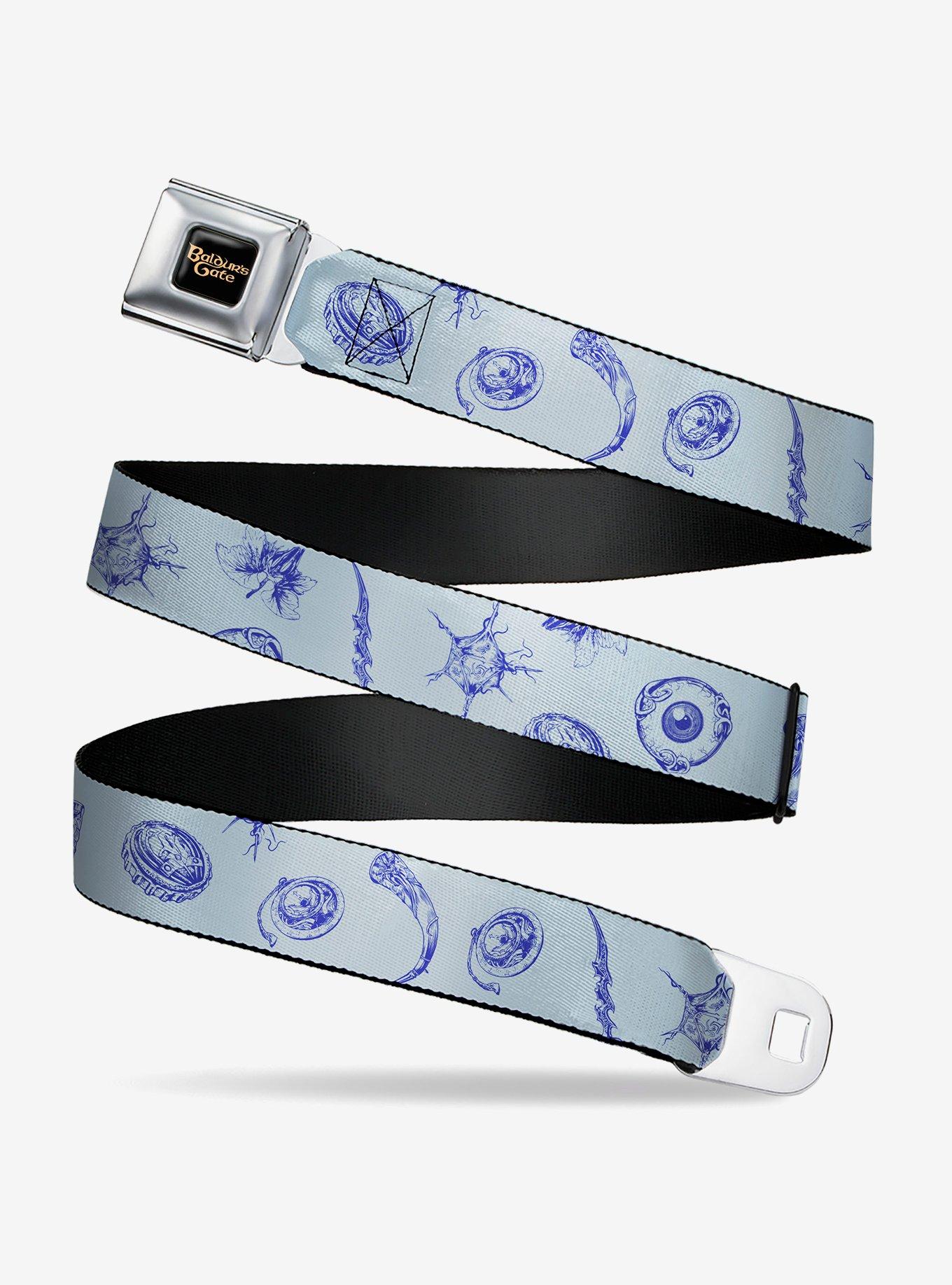 Baldur's Gate III Icons Scattered Blues Seatbelt Buckle Belt, , hi-res
