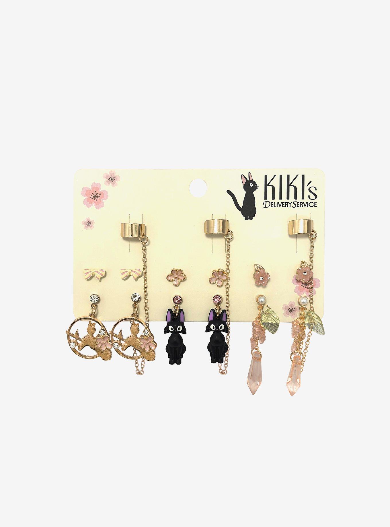 Studio Ghibli&reg; Kiki's Delivery Service Jiji & Kiki Cuff & Stud Earring Set, , hi-res