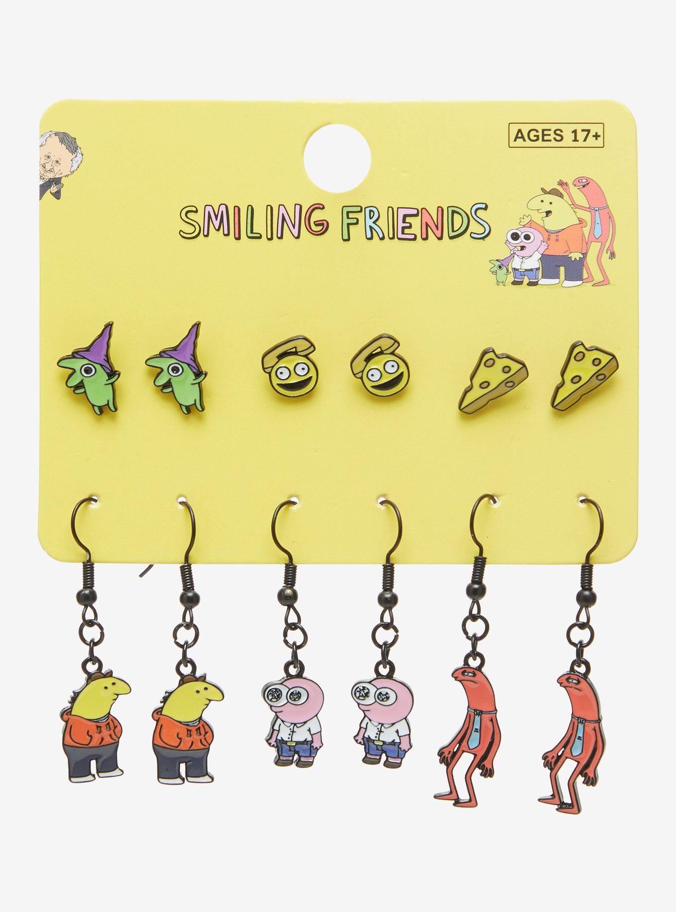 Smiling Friends Character Earring Set, , hi-res