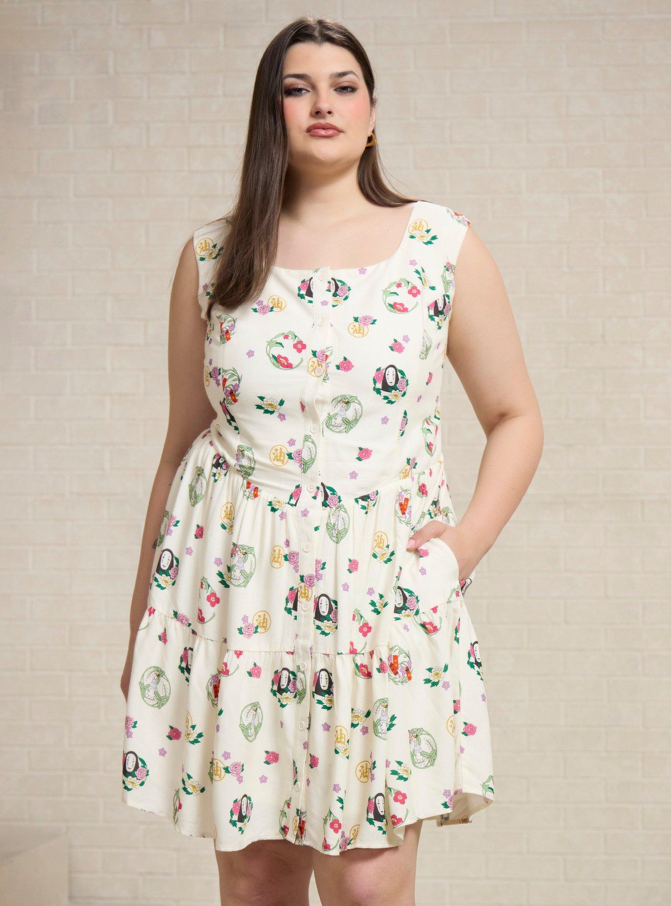 Studio Ghibli&reg; Spirited Away Floral Characters Allover Print Plus Size Tank Dress - BoxLunch Exclusive, , hi-res