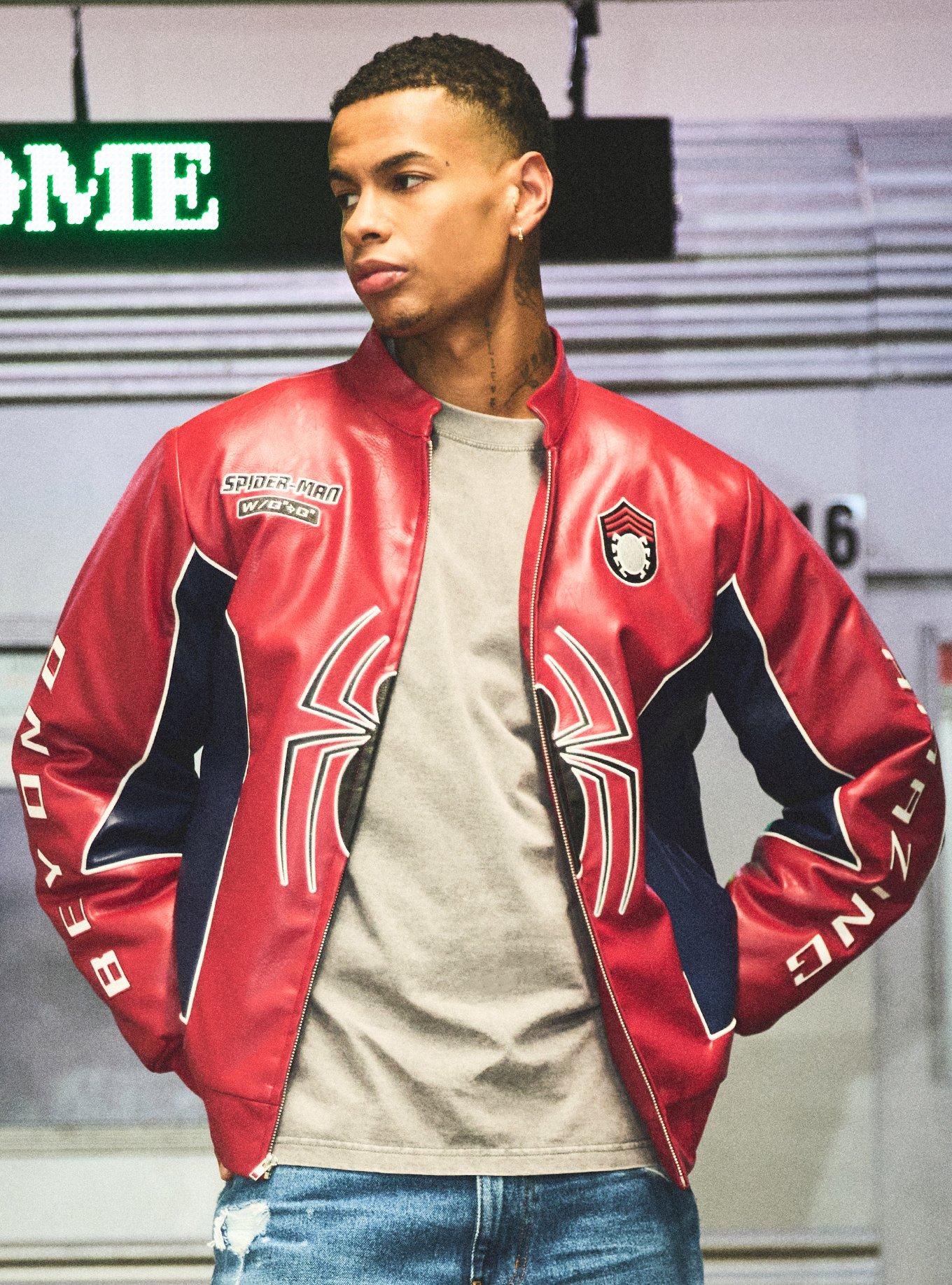 Marvel Spider-Man Faux Leather Moto Jacket - BoxLunch Exclusive, , hi-res
