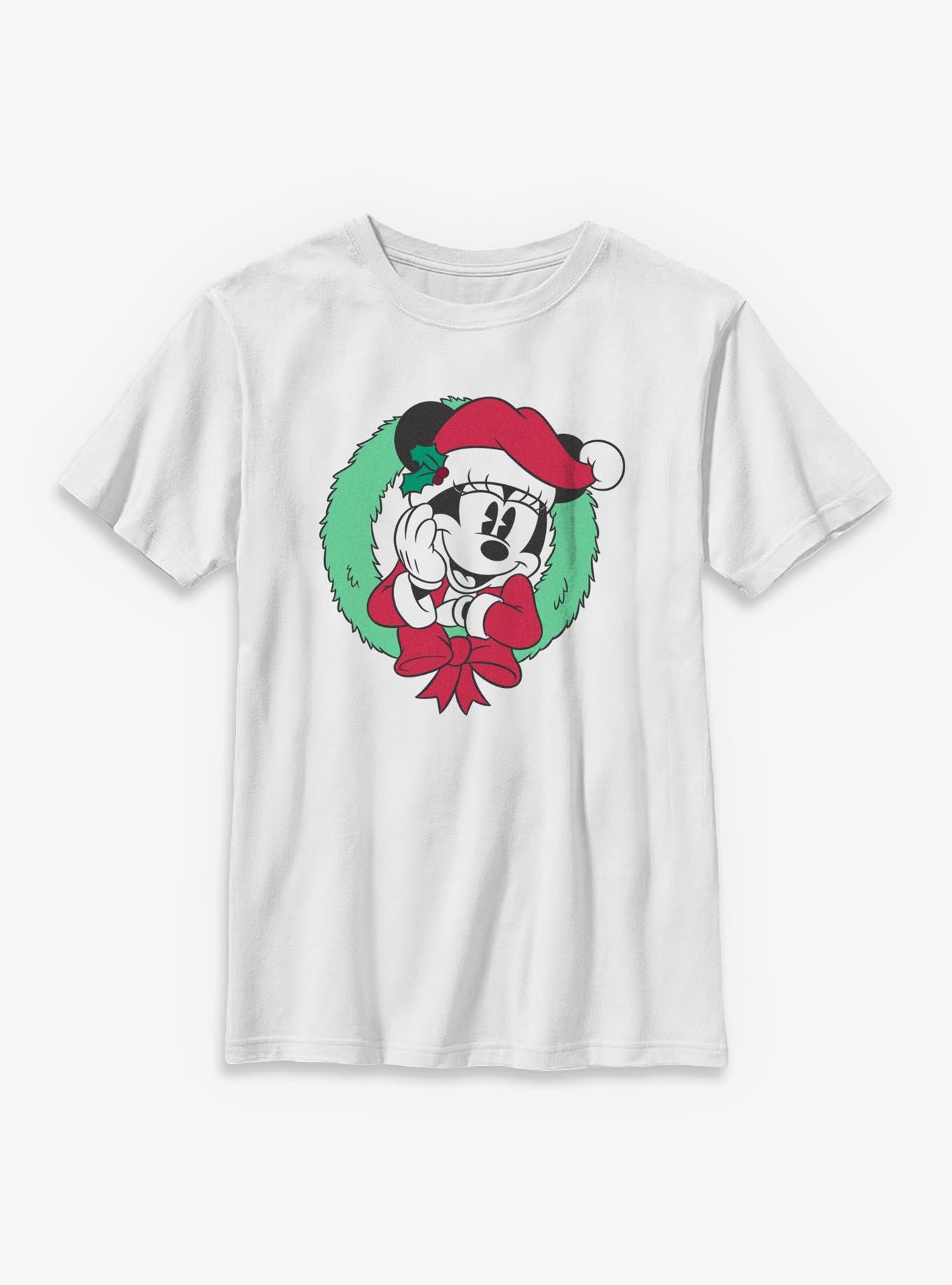 Disney Minnie Mouse Wreath Face Youth T-Shirt, , hi-res
