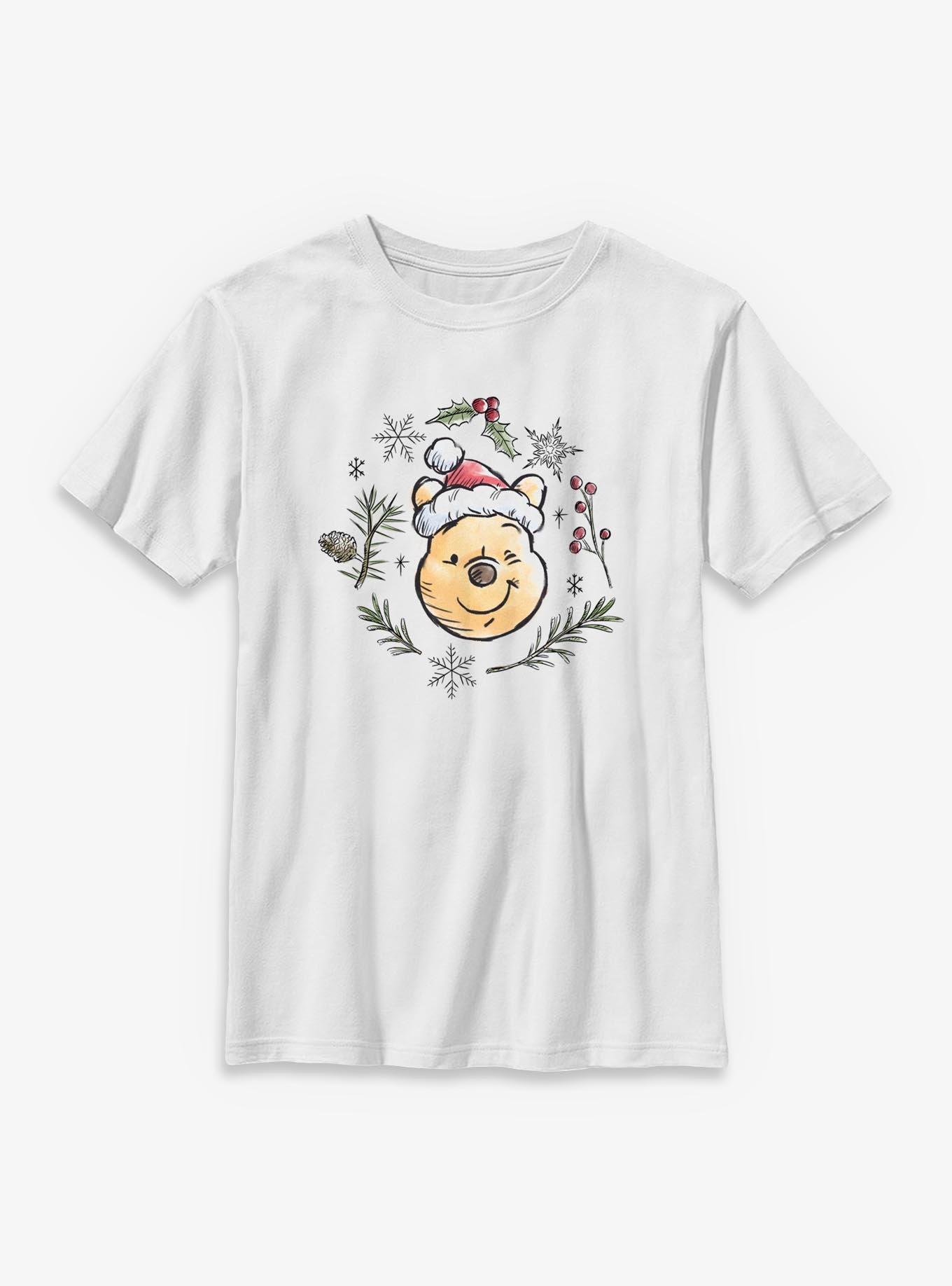 Disney Winnie The Pooh Christmas Wreath Youth T-Shirt, , hi-res