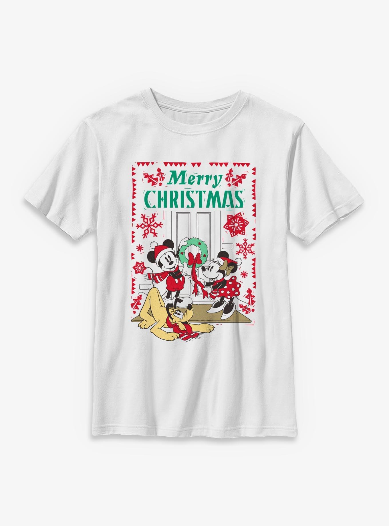 Disney Mickey Mouse & Minnie Xmas D?cor Youth T-Shirt