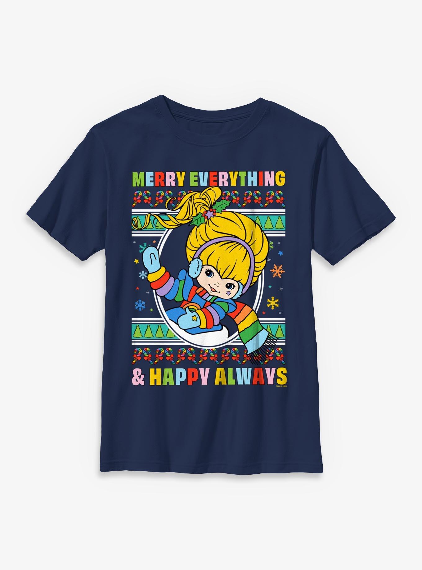 Rainbow Brite Merry Everything Ugly Christmas Sweater Style Youth T-Shirt, , hi-res