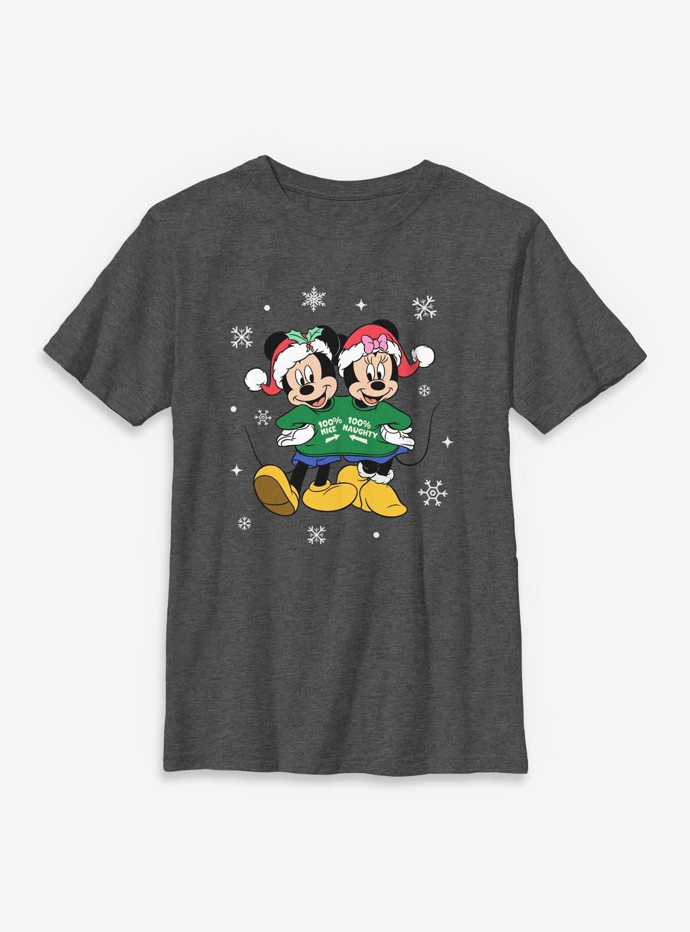 Disney Mickey Mouse & Minnie Mouse Nice And Naughty Youth T-Shirt
