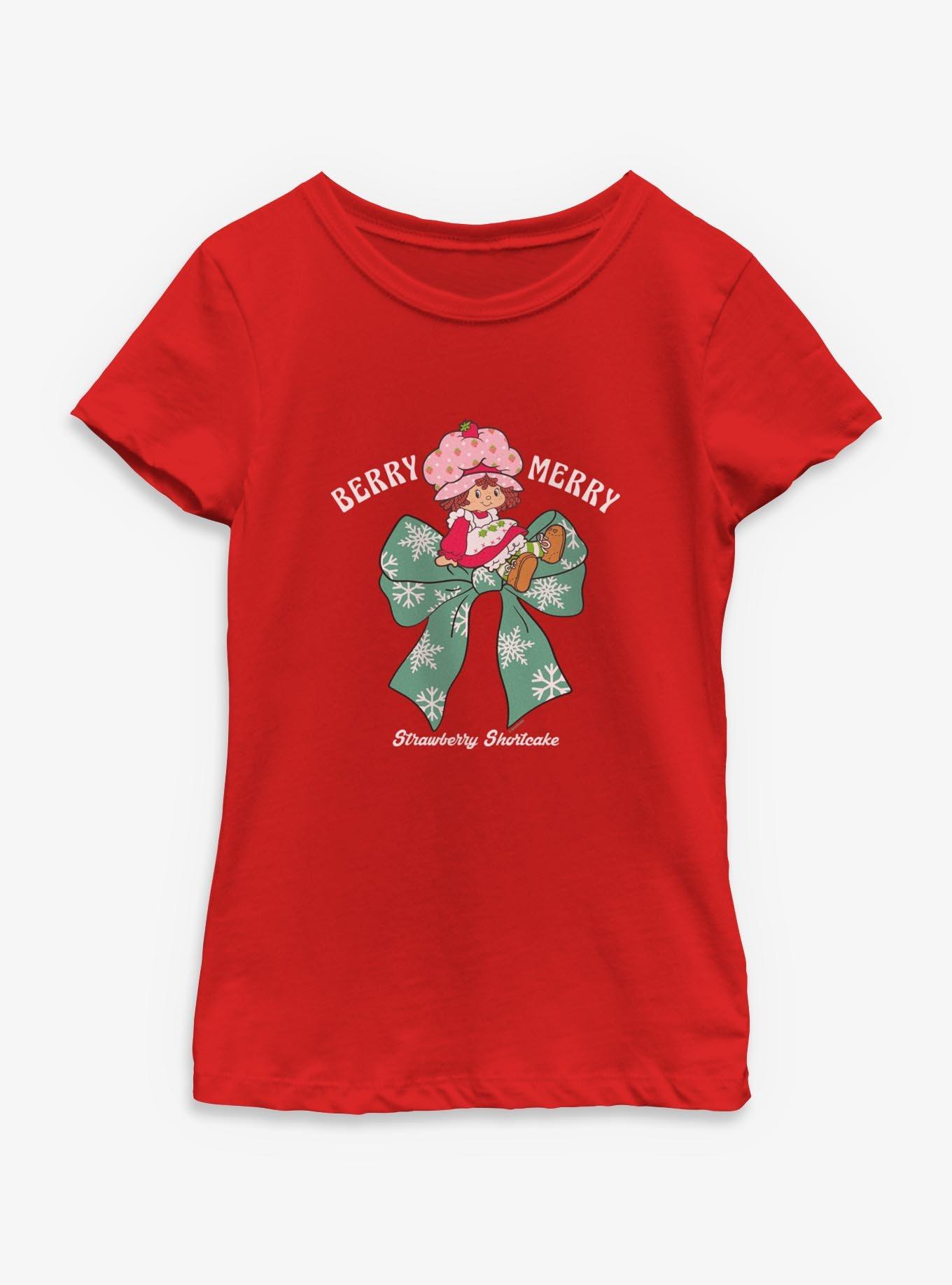 Strawberry Shortcake Berry Merry Bow Youth Girls T-Shirt, , hi-res