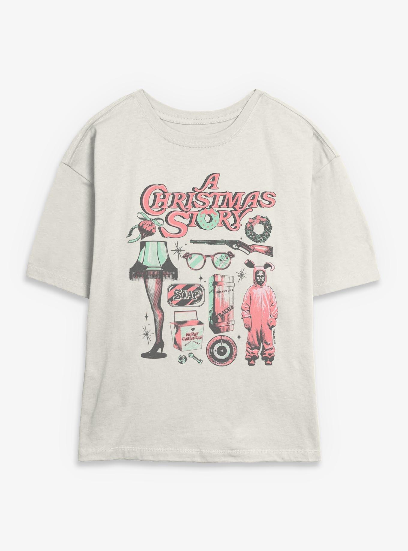 A Christmas Story Festive Icons Womens Skimmer T-Shirt, , hi-res