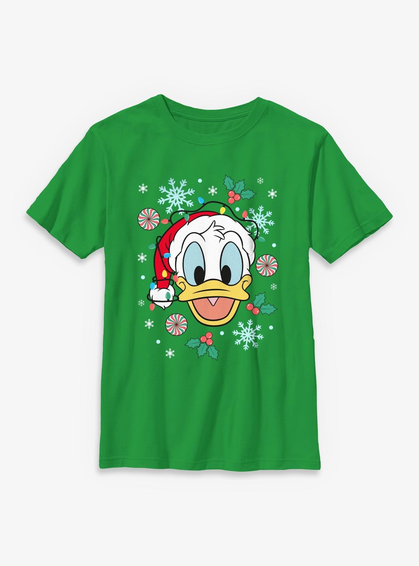 Disney Donald Duck Xmas Hat & Lights  Youth T-Shirt, , hi-res