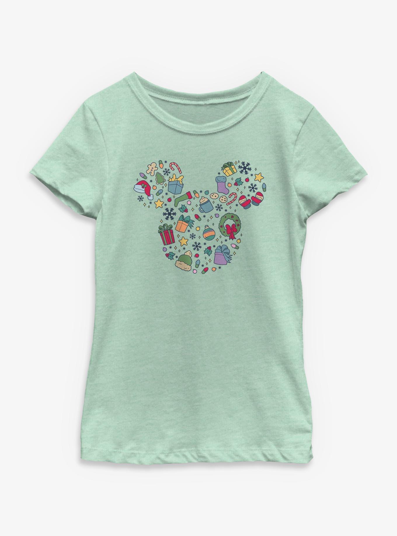 Disney Mickey Mouse Holiday Ears Icons Youth Girls T-Shirt, , hi-res