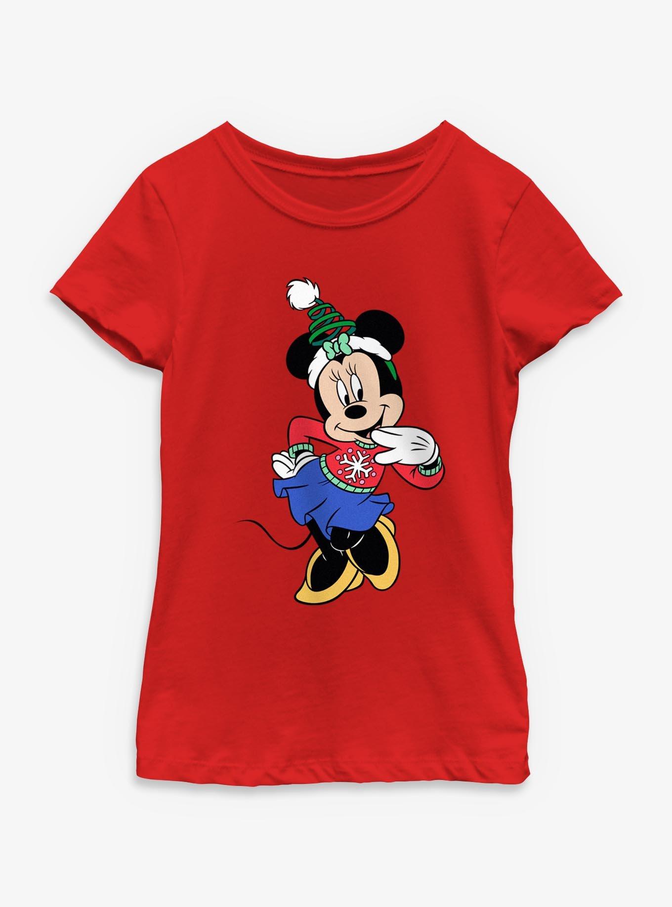 Disney Minnie Mouse Holiday Pose Youth Girls T-Shirt, , hi-res