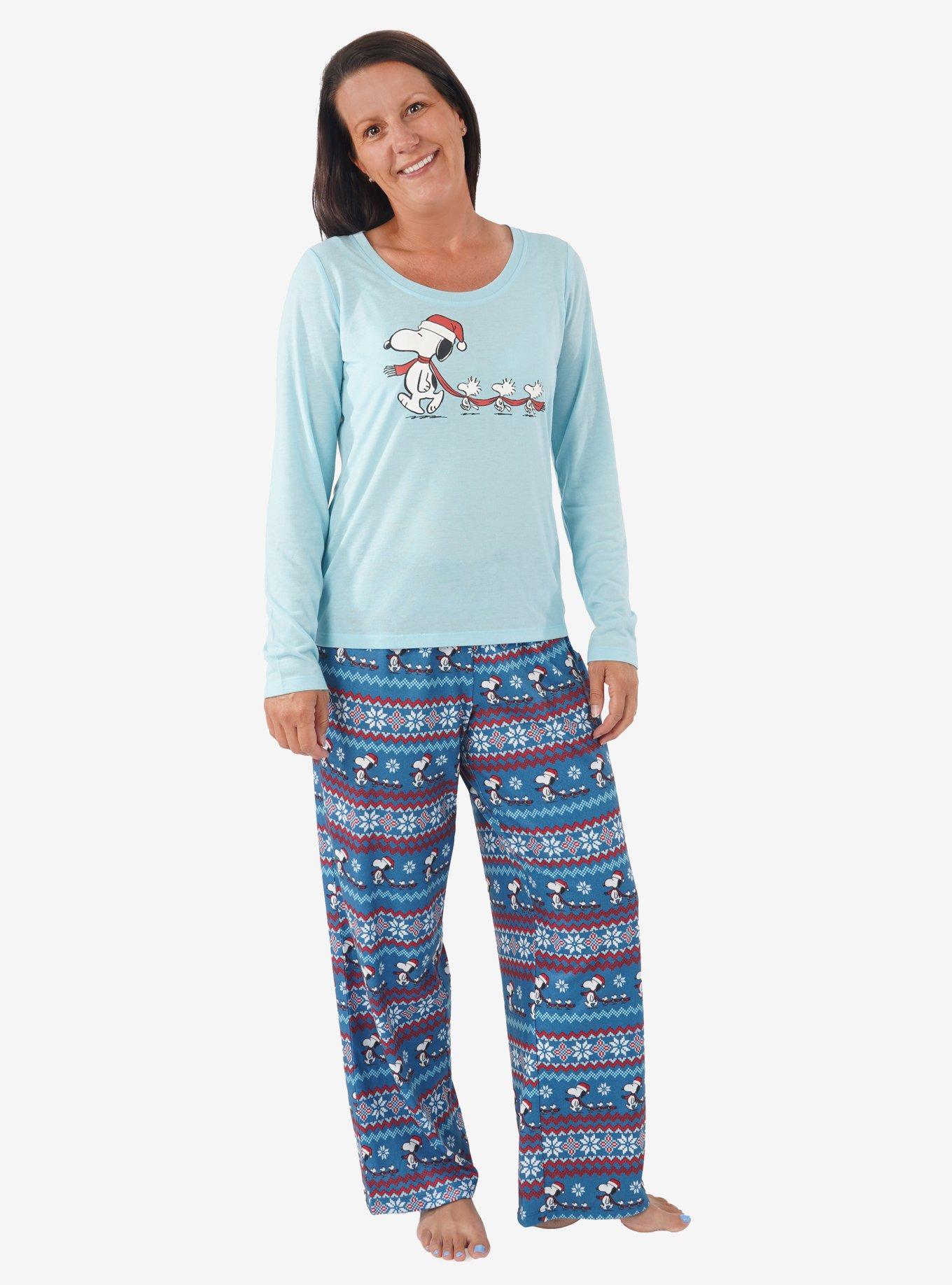 Peanuts Snoopy Fair Isle Womens Pajama Set, , hi-res