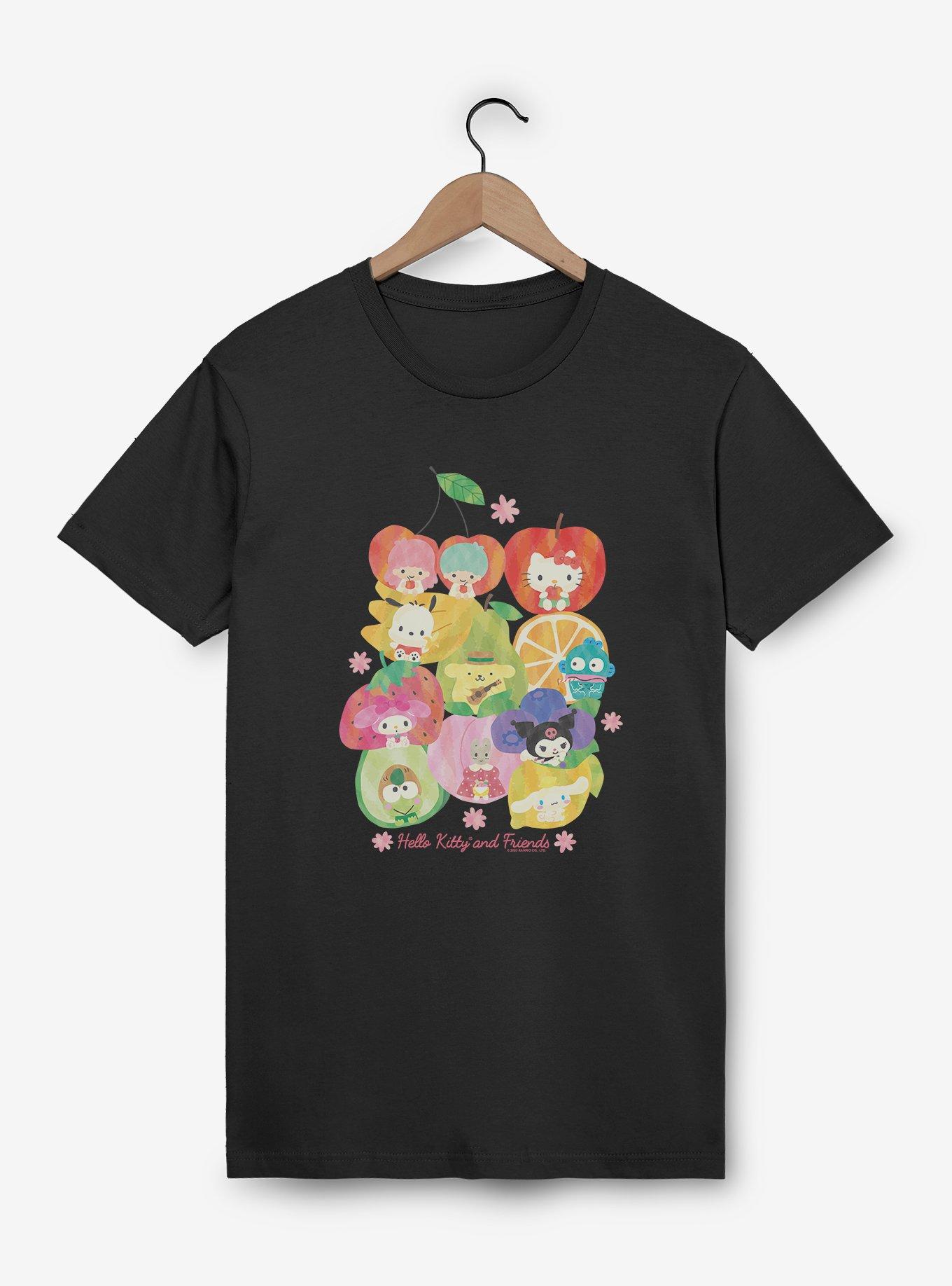 Hello Kitty And Friends Fruit Background Portrait T-Shirt, , hi-res