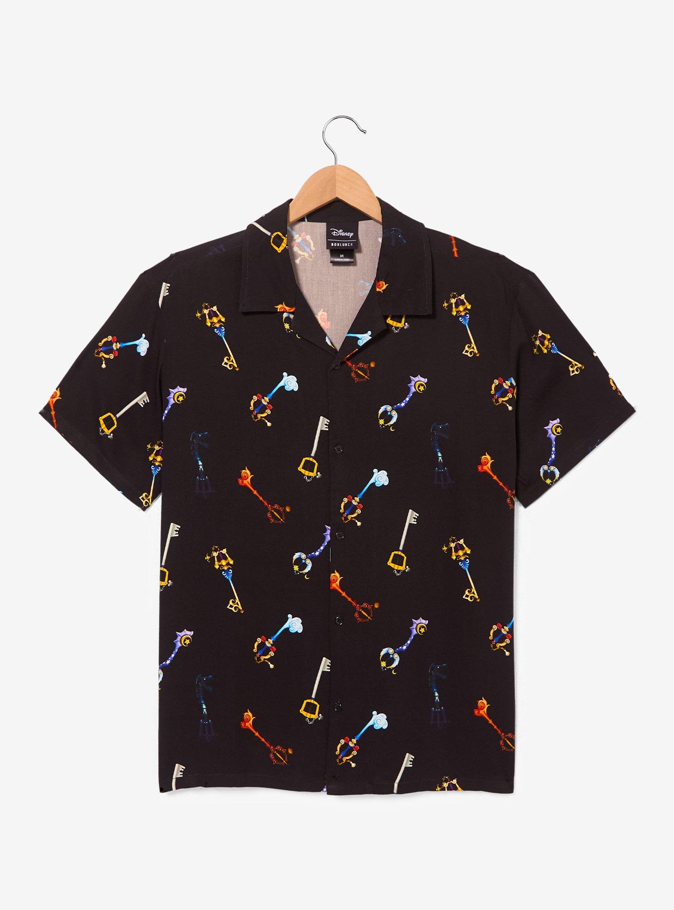 Disney Kingdom Hearts Keyblades Allover Print Woven Button-Up - BoxLunch Exclusive, , hi-res