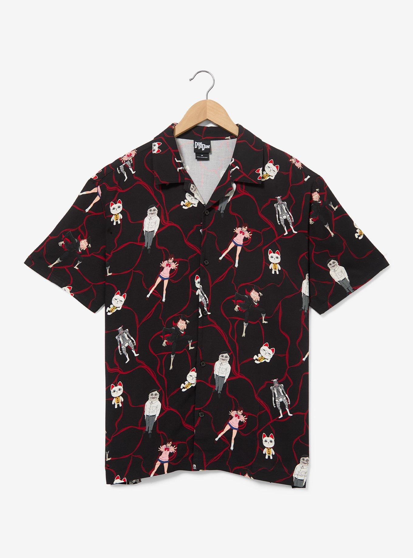 Dandadan Characters Allover Print Woven Button-Up - BoxLunch Exclusive, , hi-res