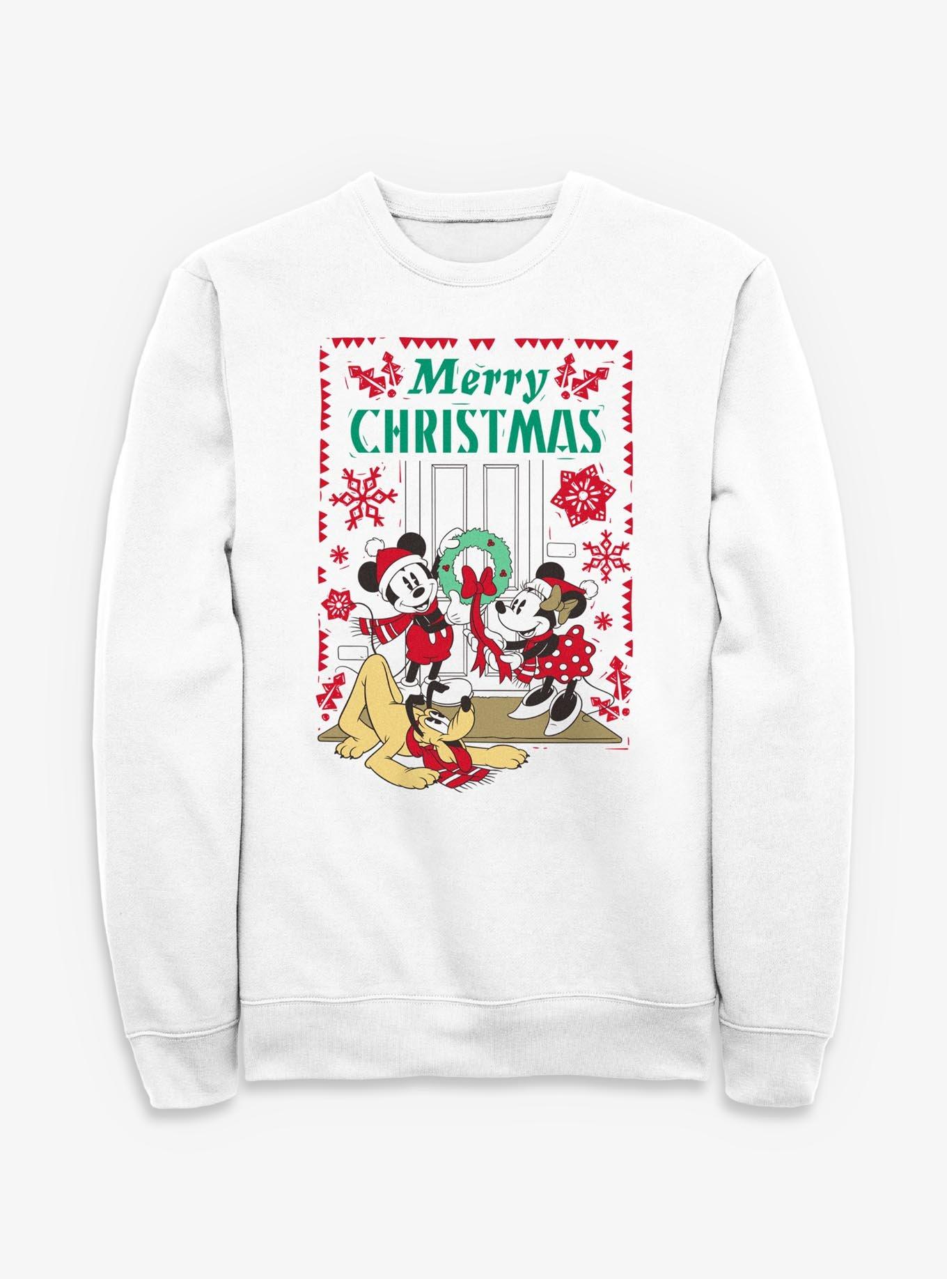 Disney Mickey Mouse & Minnie Mouse Xmas D?cor Sweatshirt, , hi-res