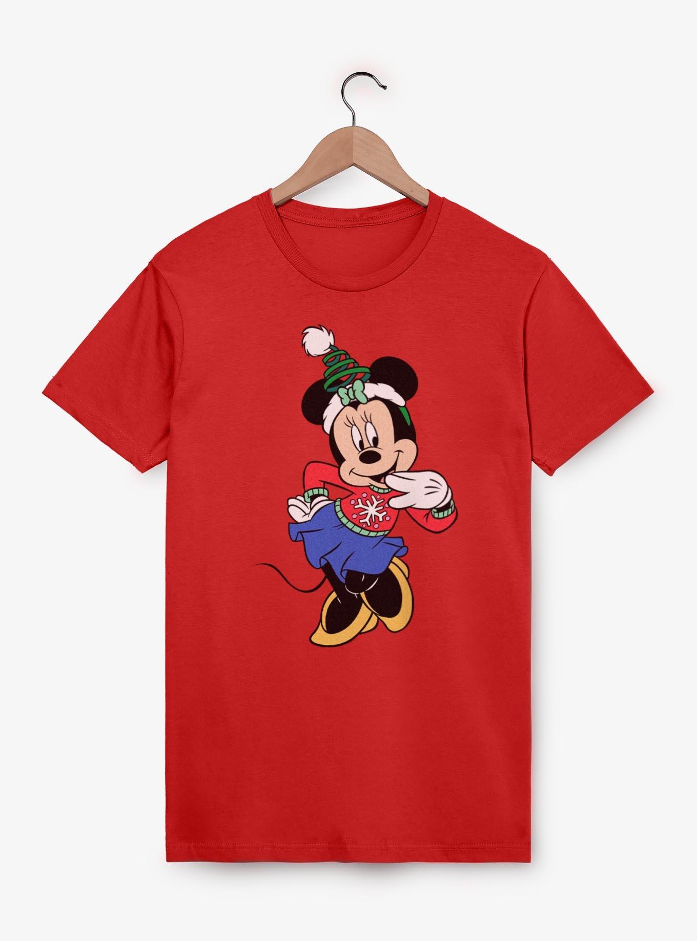 Disney Minnie Mouse Holiday Pose T-Shirt, RED, hi-res