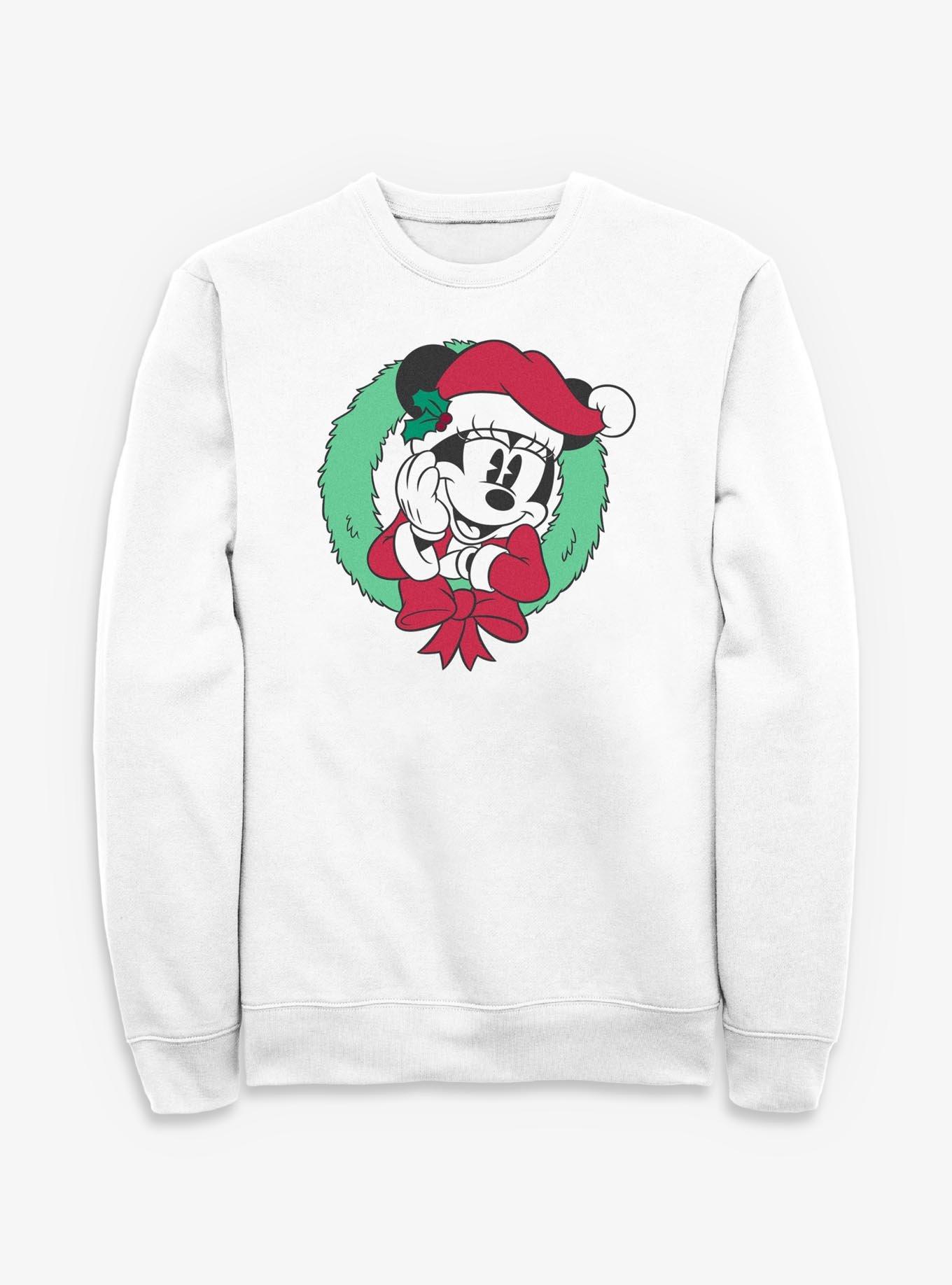 Disney Minnie Mouse Wreath Face Sweatshirt, , hi-res