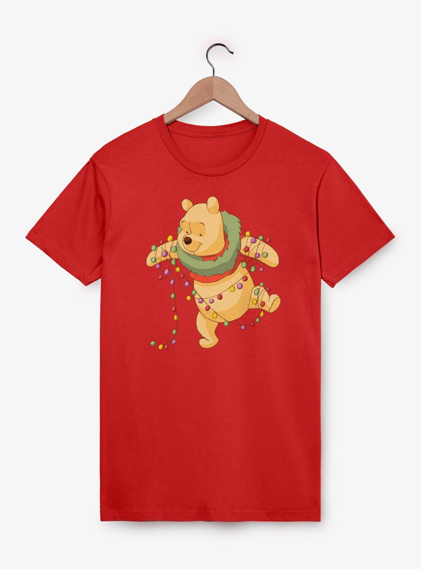 Disney Winnie The Pooh Xmas Lights Pose T-Shirt, , hi-res