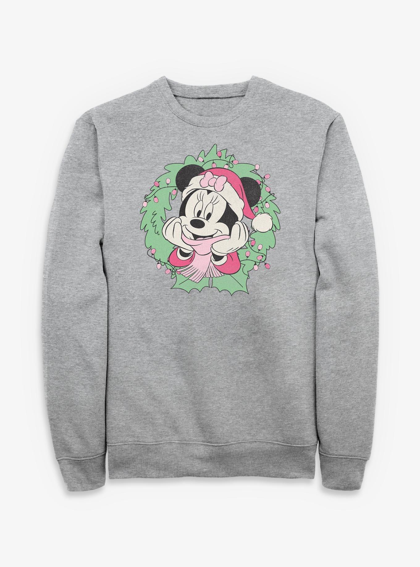 Disney Minnie Mouse Wreath Face Sweatshirt, , hi-res