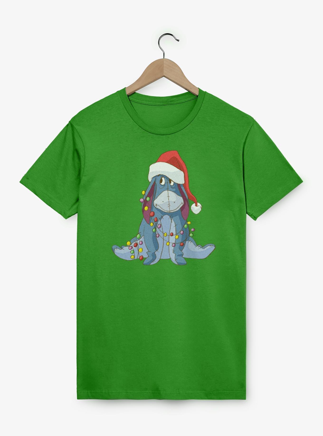 Disney Winnie The Pooh Eeyore Xmas Lights Pose T-Shirt, , hi-res