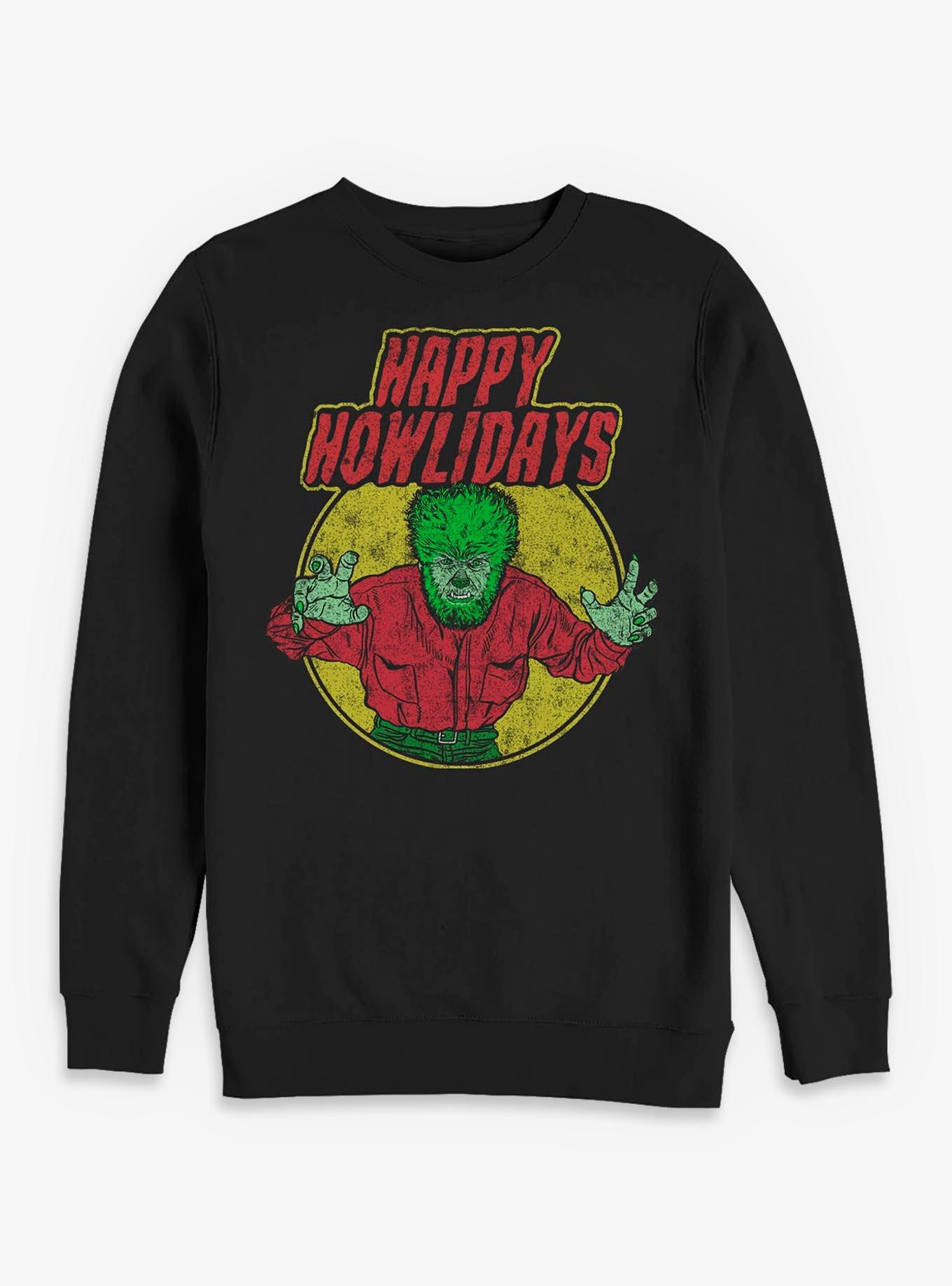 Universal Monsters Happy Howlidays Werewolf Sweatshirt, , hi-res