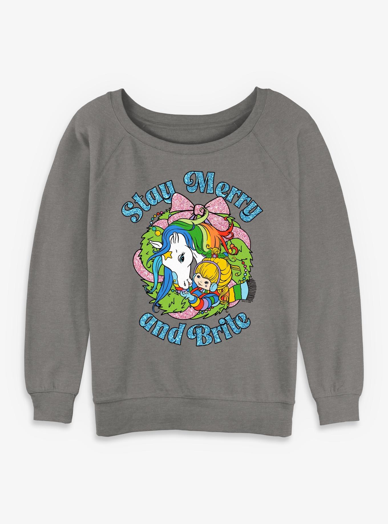 Rainbow Brite Stay Merry And Brite Womens Slouchy Sweatshirt, , hi-res