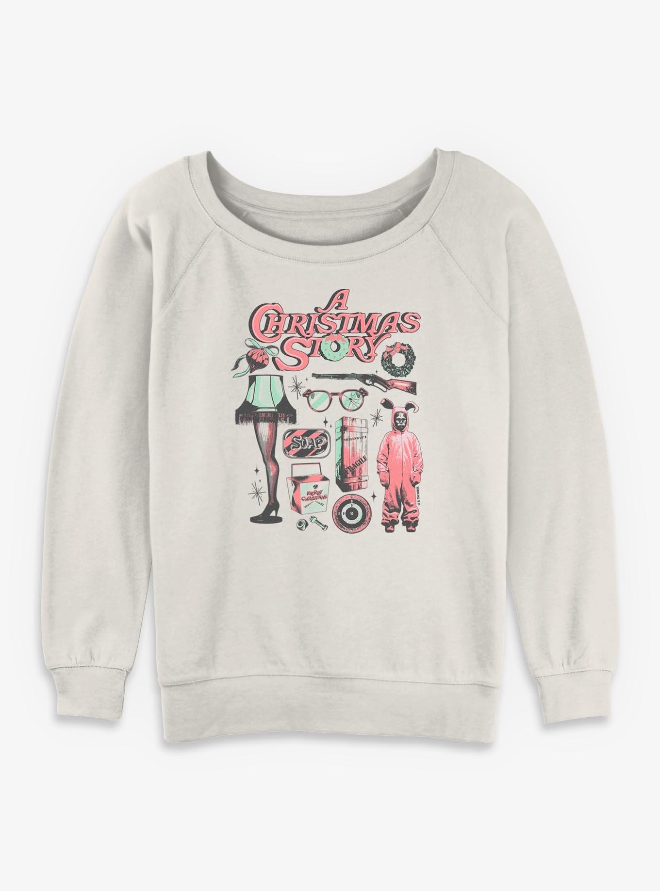 A Christmas Story Festive Icons Womens Slouchy Sweatshirt, , hi-res