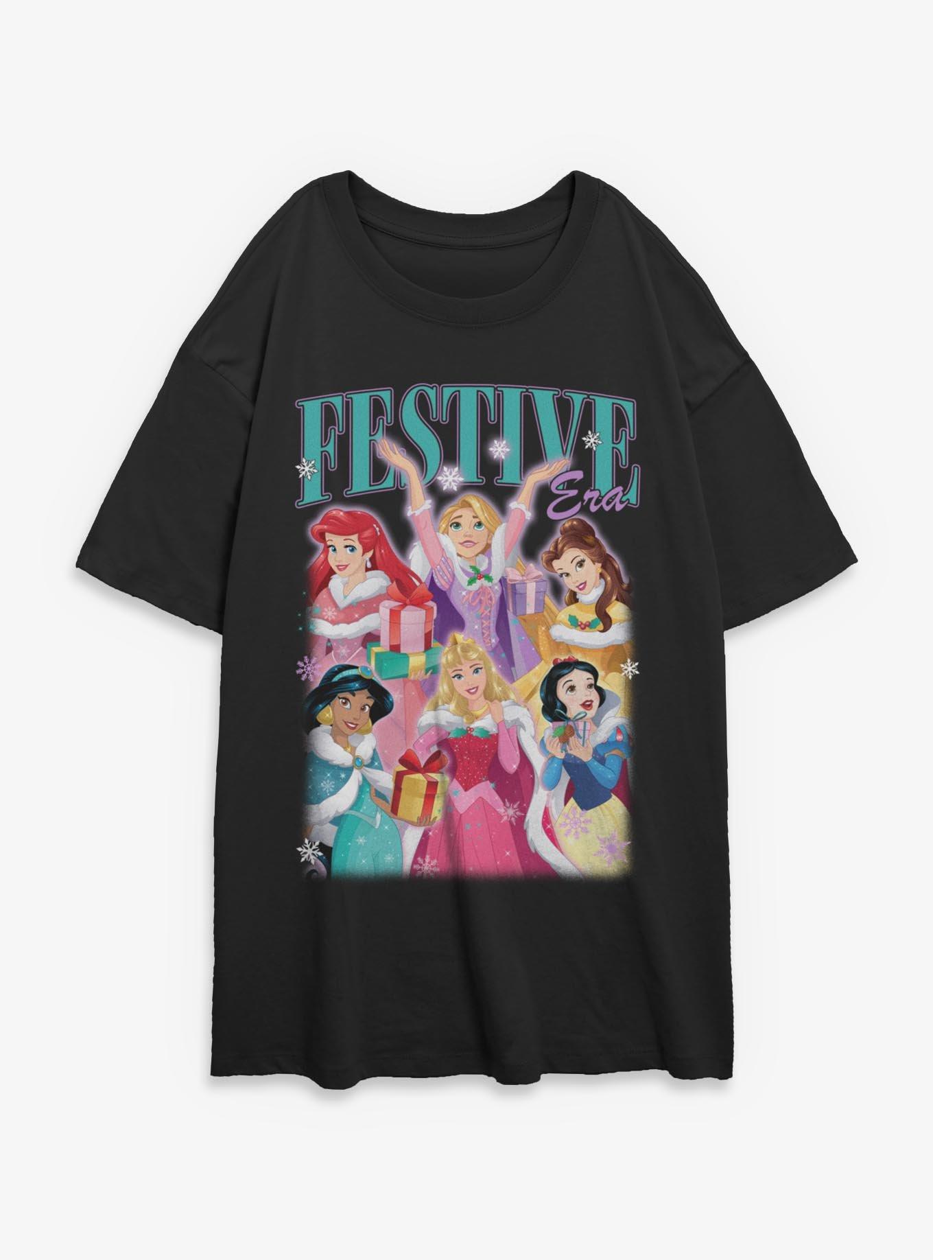 Disney Princesses Festive Era Girls Oversized T-Shirt