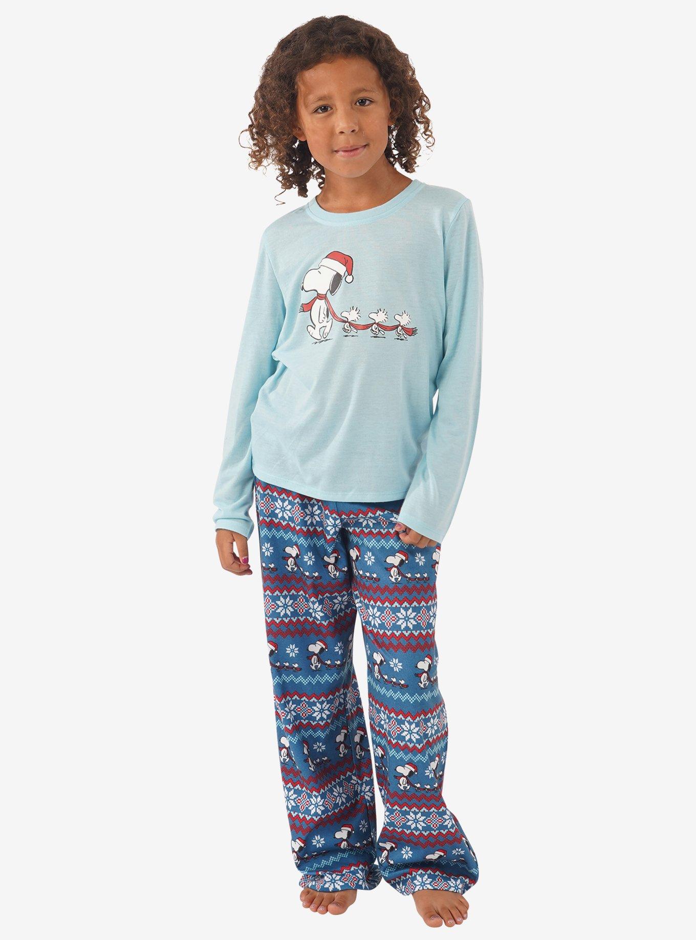 Peanuts Snoopy Christmas Fair Isle Youth Pajama Set, , hi-res