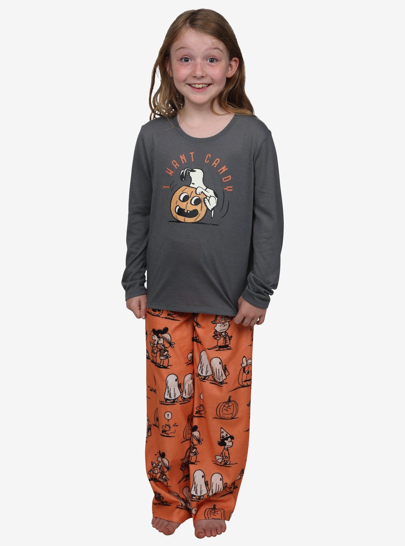 Peanuts Vintage Peanuts Halloween Youth Pajama Set, , hi-res