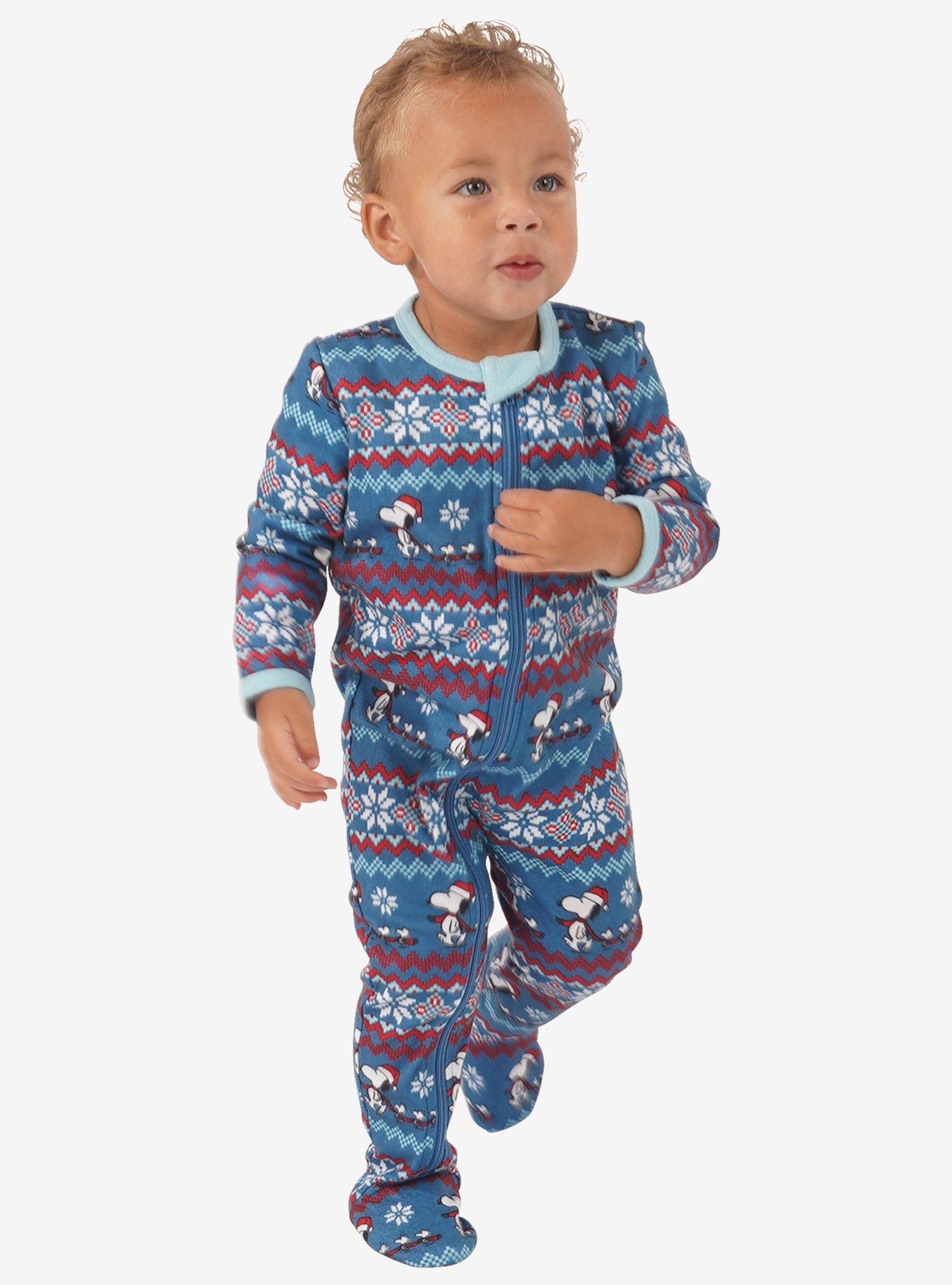 Peanuts Christmas Fair Isle Infant Onesie Pajama, , hi-res