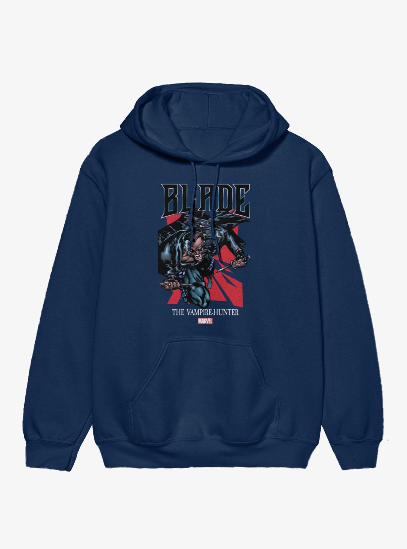 Marvel Comics Retro Blade Vampire Hunter Attack Hoodie Hot Topic Exclusive, , hi-res