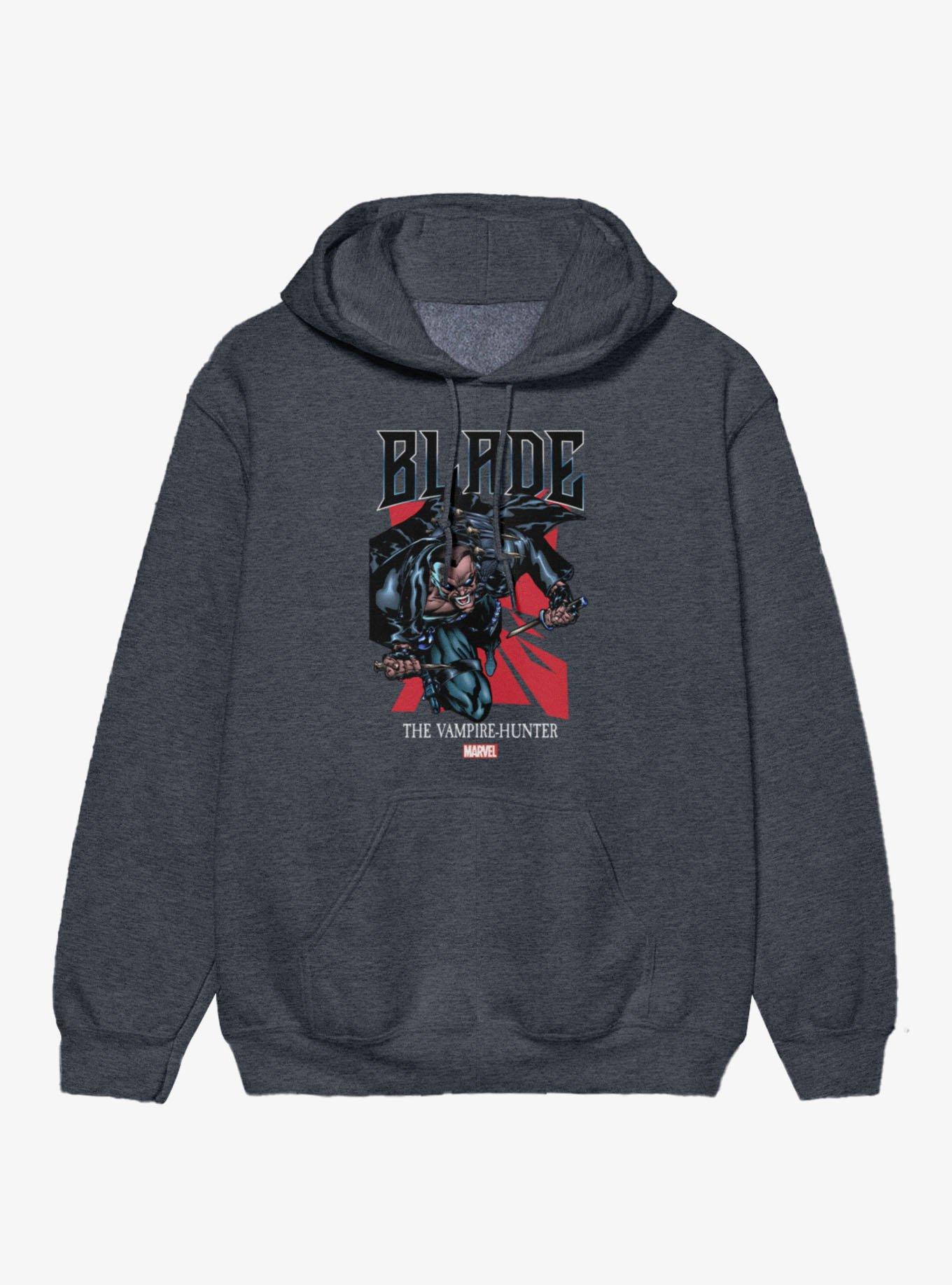 Marvel Comics Retro Blade Vampire Hunter Attack Hoodie Hot Topic Exclusive, , hi-res