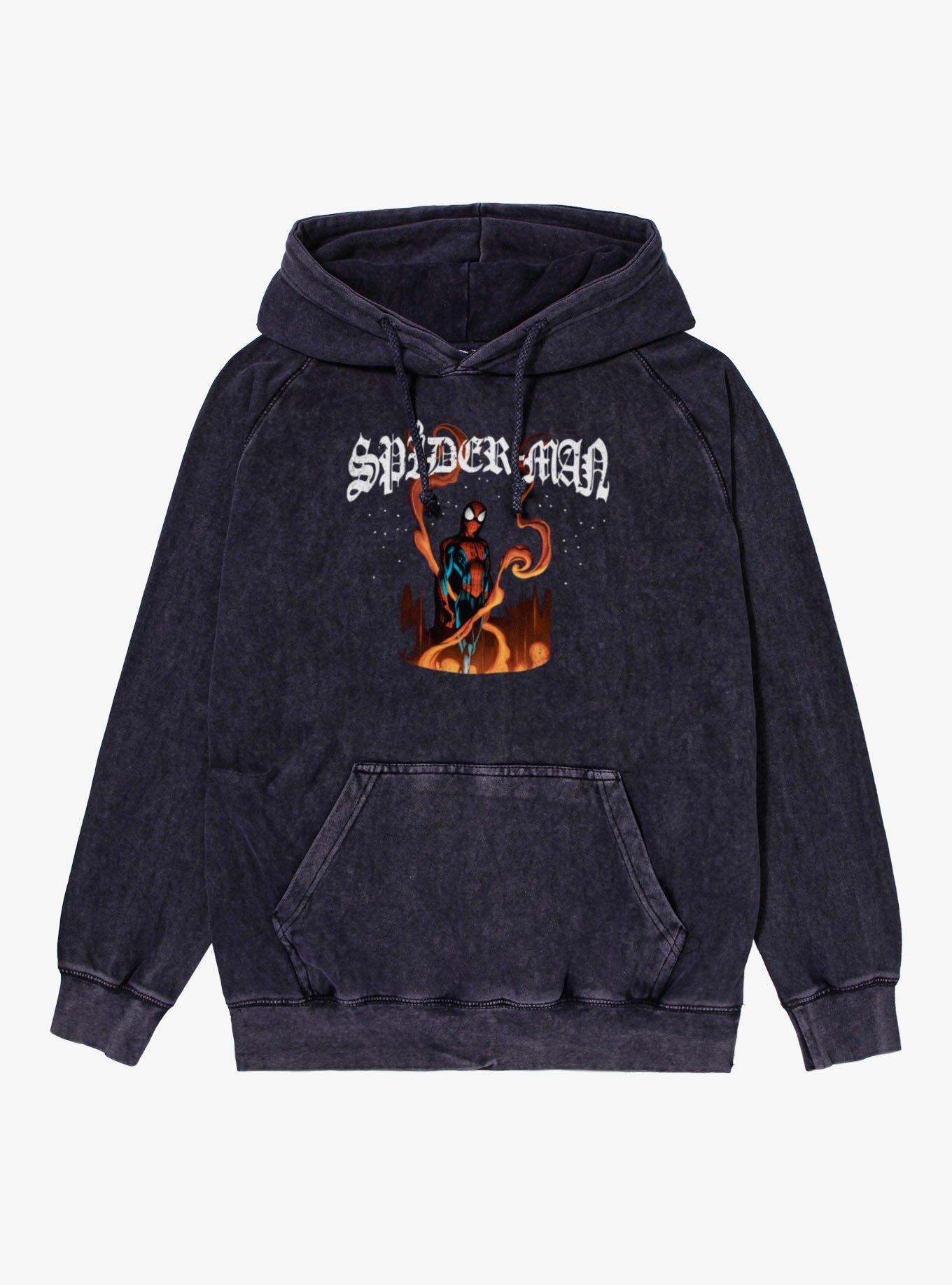 Marvel Spider-Man Fire Hoodie Hot Topic Exclusive, , hi-res