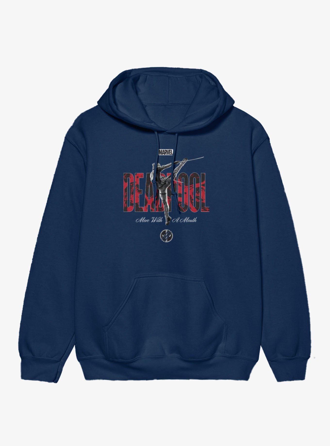 Marvel Deadpool Merc With A Mouth Pose Hoodie Hot Topic Exclusive, , hi-res