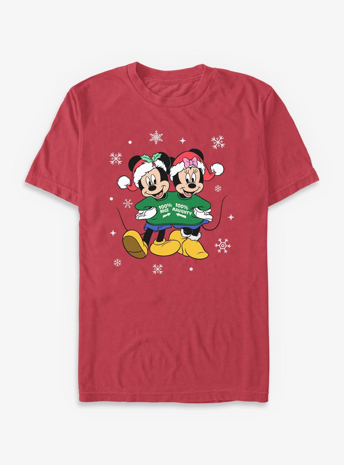 COMFORTCOLORS Disney Mickey Mouse & Minnie Mouse Nice Or Naughty Garment Dye T-Shirt
