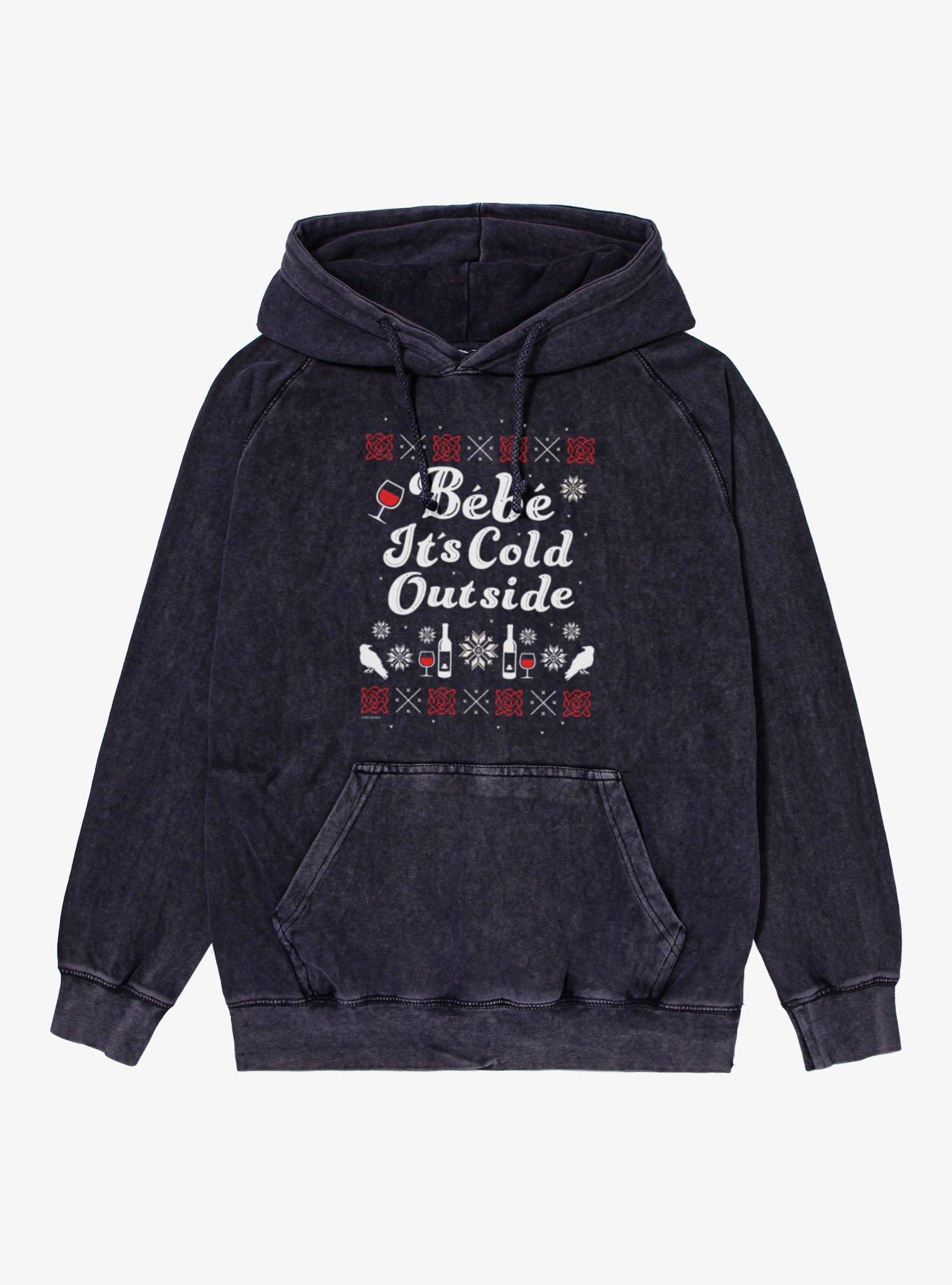 Schitt's Creek Bebe It's Cold Outside Ugly Christmas Sweater Pattern Mineral Wash Hoodie, , hi-res