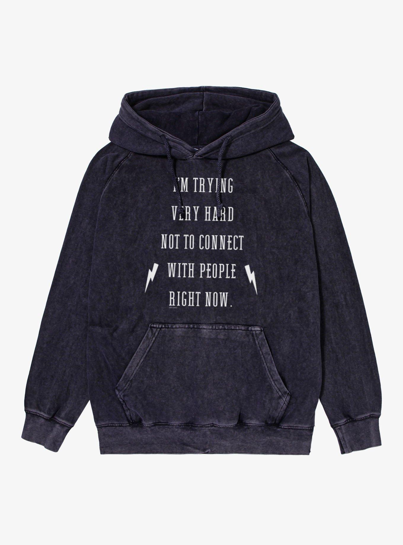 Schitt's Creek Trying Not To Connect Mineral Wash Hoodie, VINTAGE BLACK, hi-res
