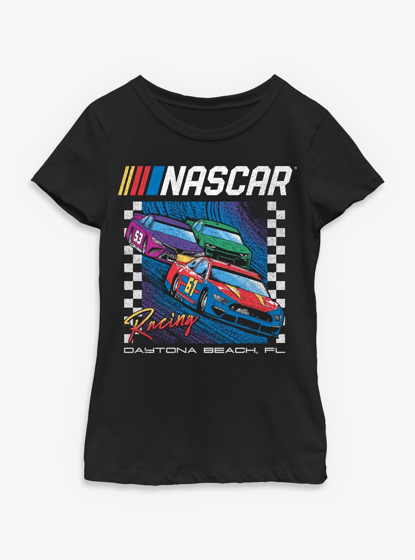NASCAR Checkered Box Racing Car Youth Girls T-Shirt, , hi-res