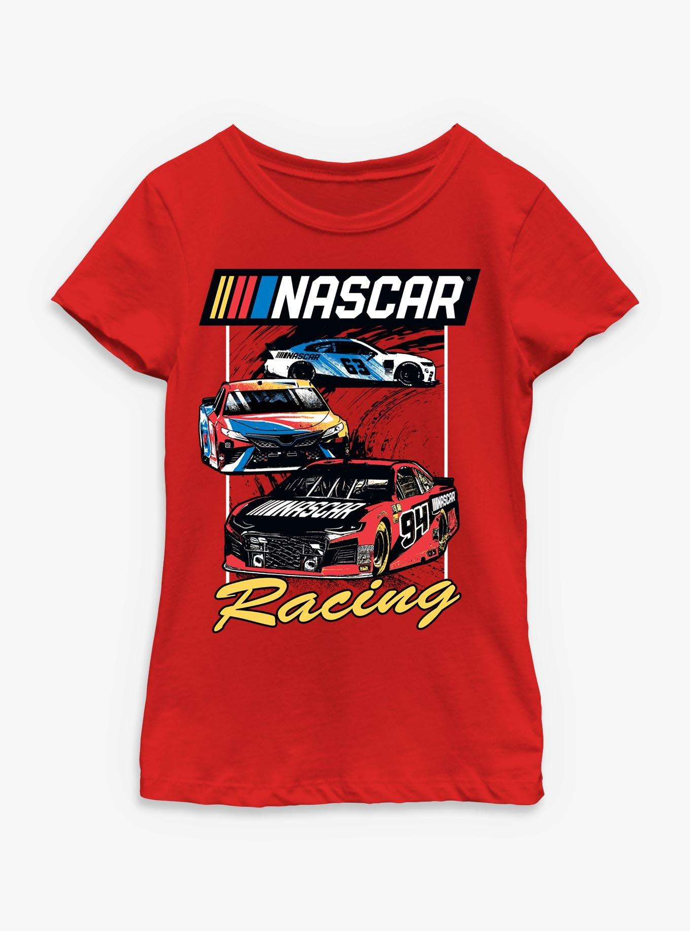 NASCAR Racing Cars Retro Youth Girls T-Shirt, , hi-res
